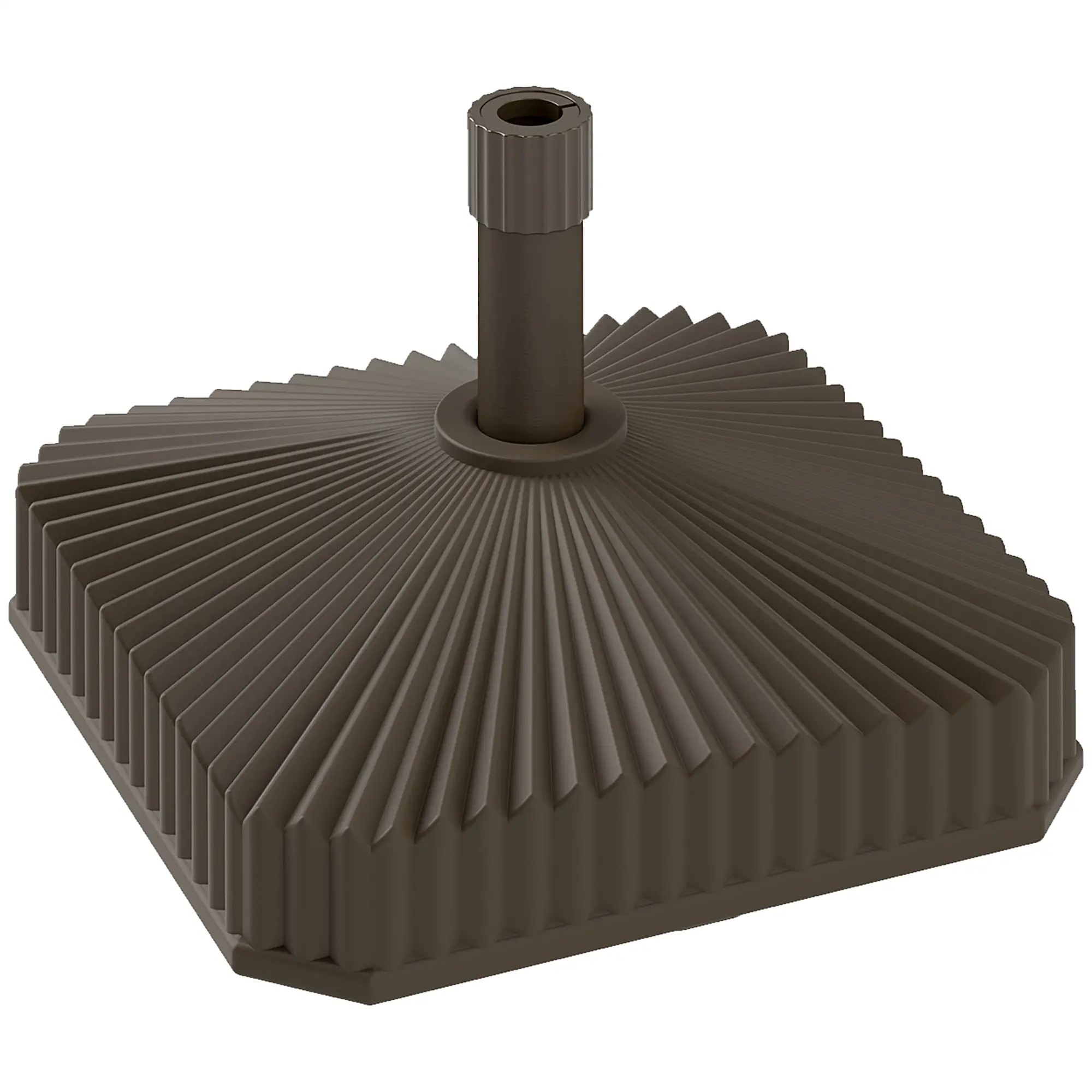 Heavy Duty Outdoor Umbrella Stand Base, 17.7" L x 17.7" W x 11.8" H, Brown