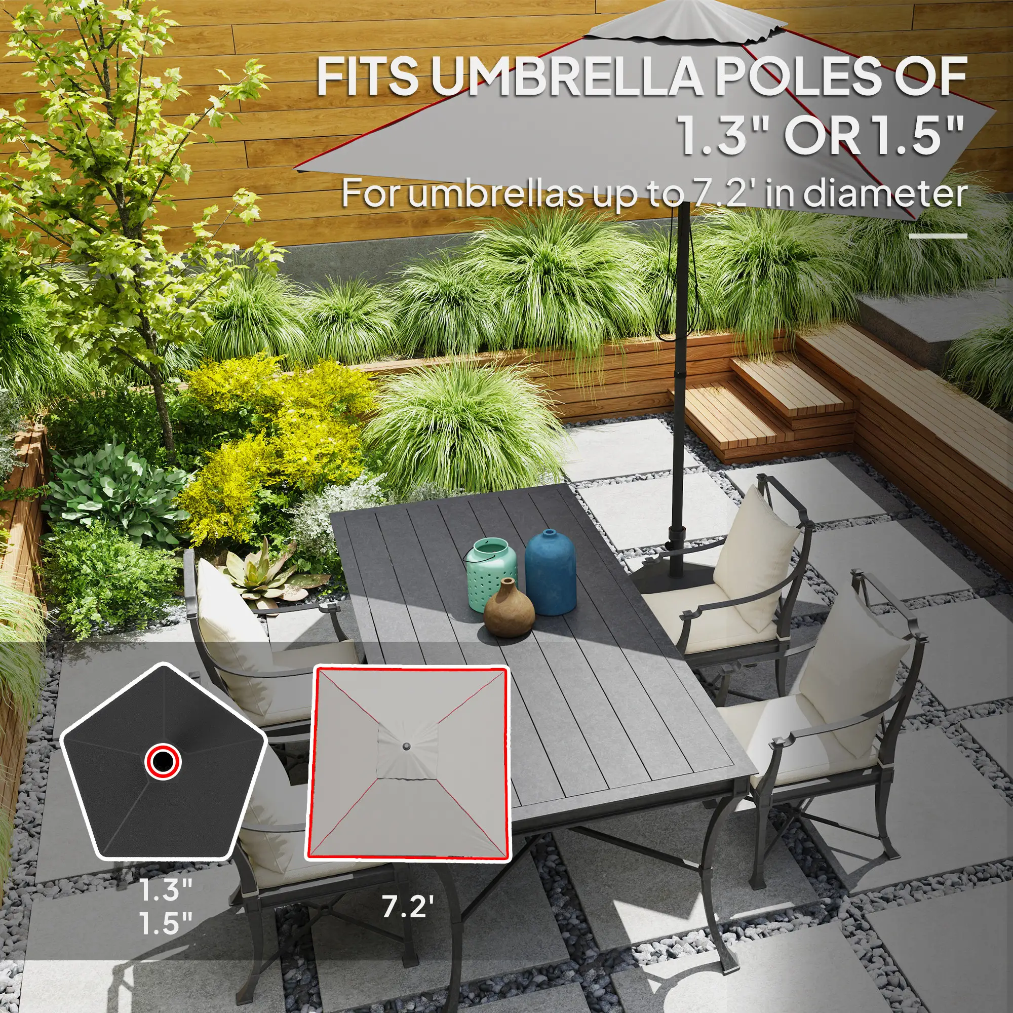 Heavy Duty Outdoor Umbrella Stand Base, Black - Image 5