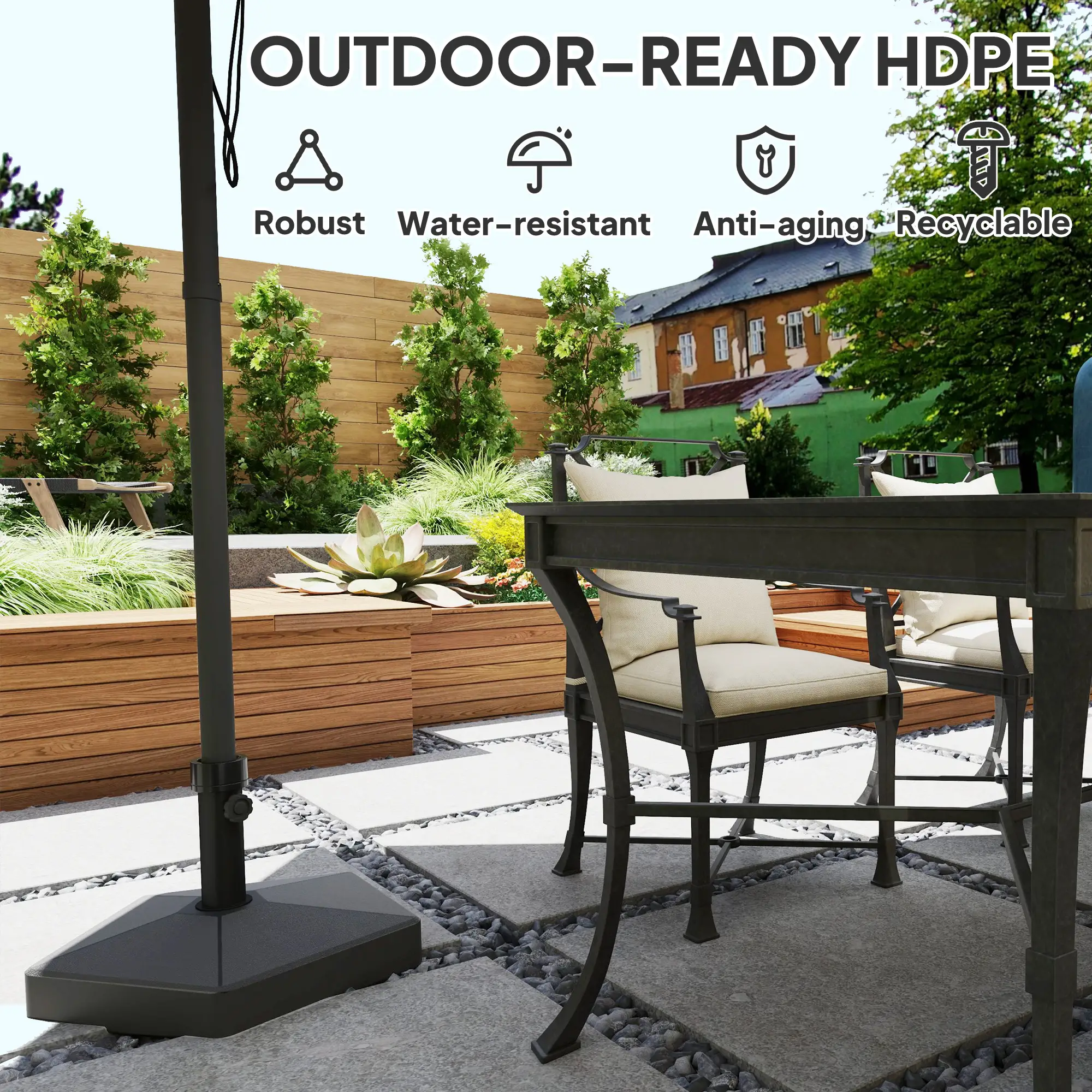 Heavy Duty Outdoor Umbrella Stand Base, Black - Image 6