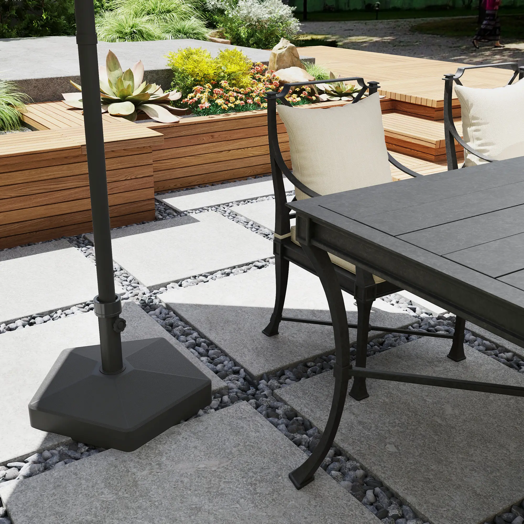 Heavy Duty Outdoor Umbrella Stand Base, Black - Image 9