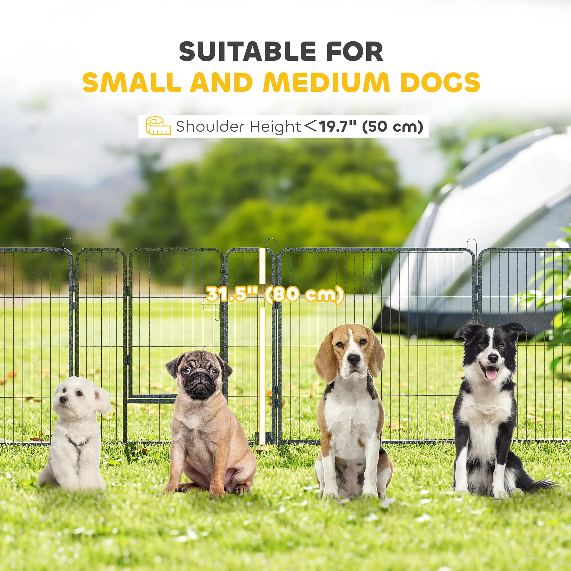 Heavy Duty Pet Playpen, 16 Panels Steel Dog Fence, 31.5" Height - Image 6