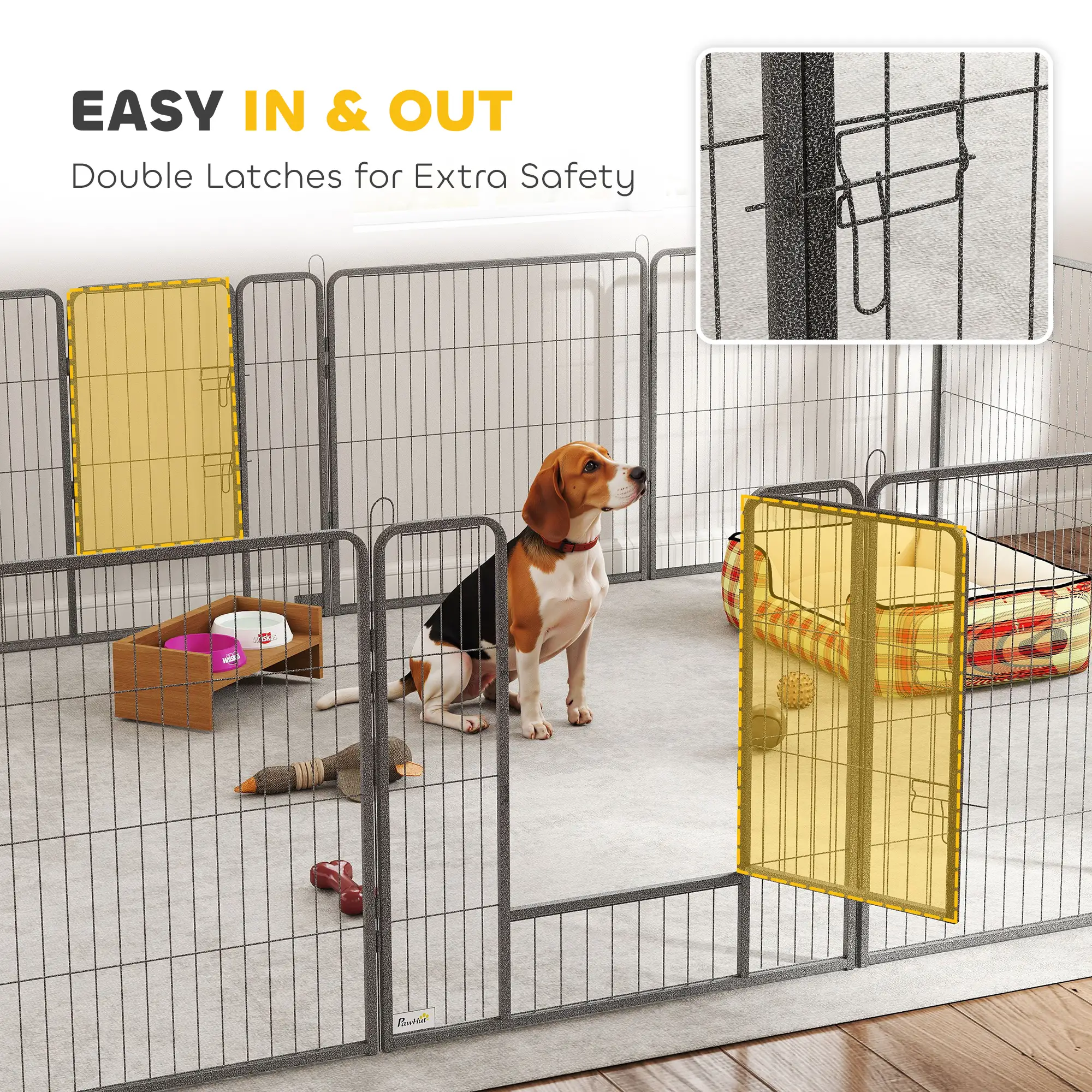 Heavy Duty Pet Playpen, 16 Panels Steel Dog Fence, 31.5" Height - Image 7