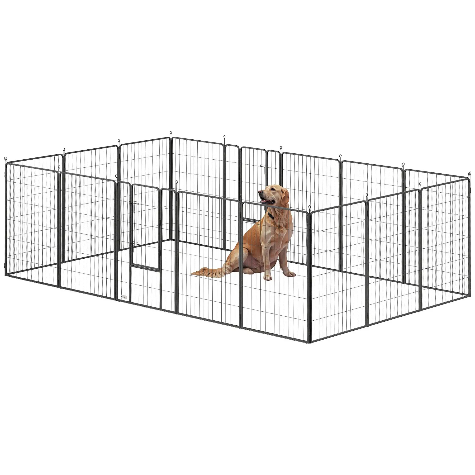 Heavy Duty Pet Playpen, 16 Panels Steel Dog Fence, 47" Height
