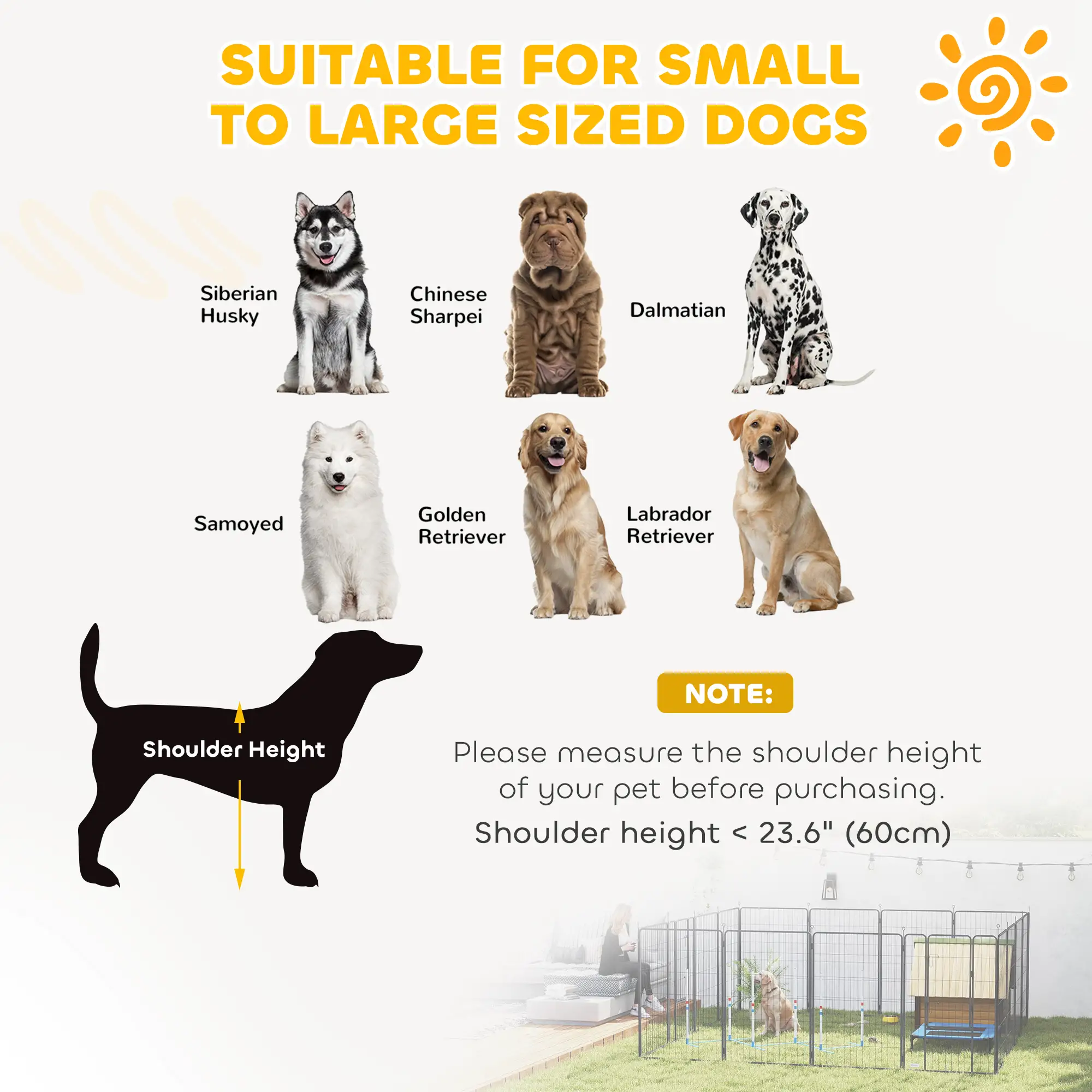 Heavy Duty Pet Playpen, 16 Panels Steel Dog Fence, 47" Height - Image 10