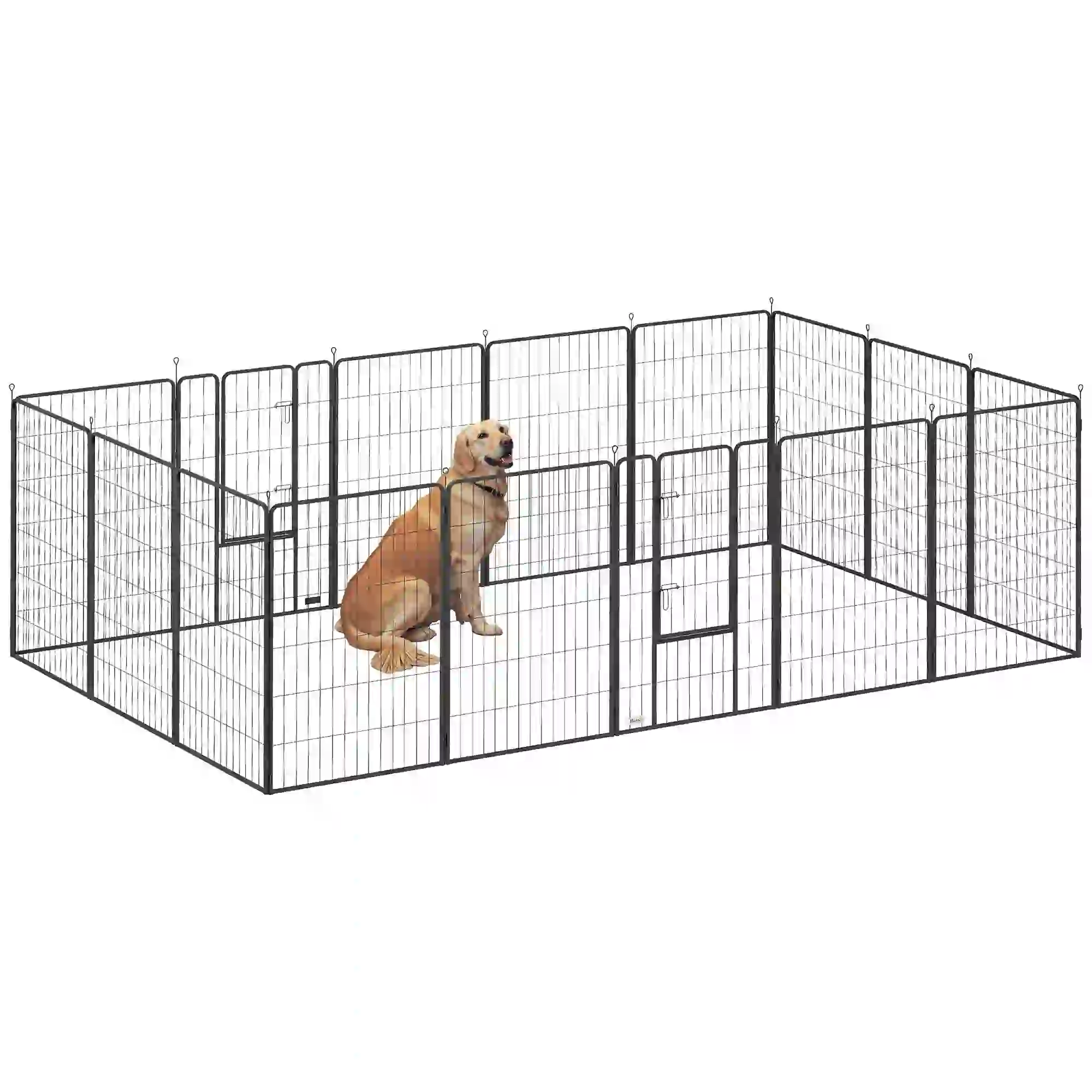 Heavy Duty Pet Playpen, 16 Panels Steel Dog Fence, 47" Height - Image 11