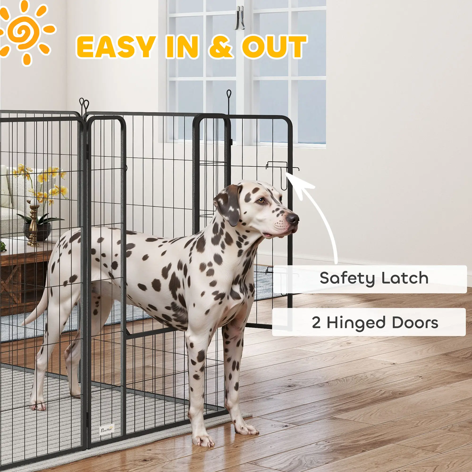 Heavy Duty Pet Playpen, 16 Panels Steel Dog Fence, 47" Height - Image 7