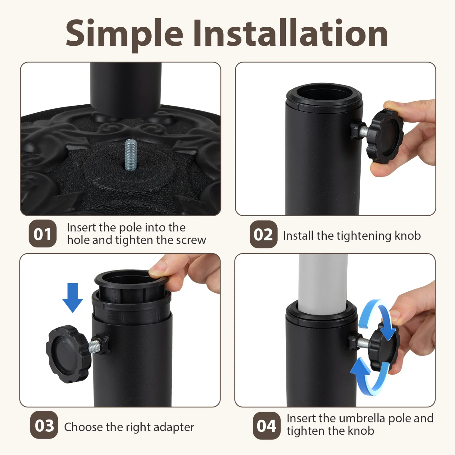 Heavy-Duty Round Umbrella Stand, 26.5 LBS - Image 9