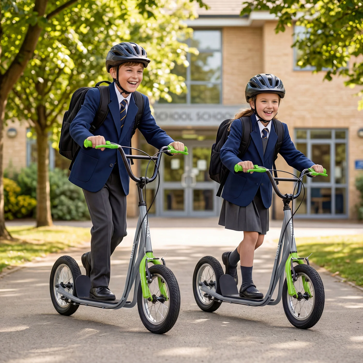Height Adjustable Kid Kick Scooter, 12 Inch, Grey - Image 6
