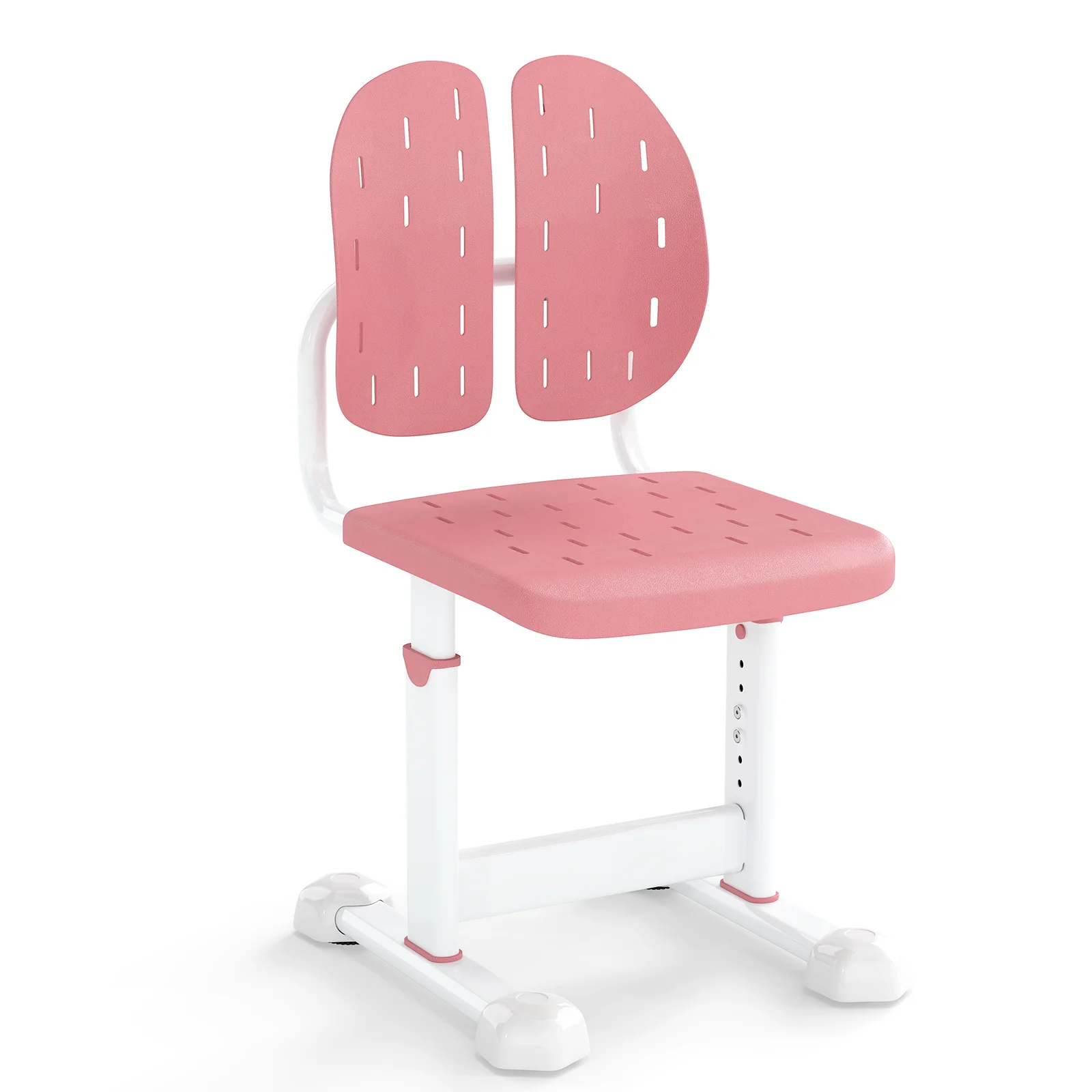 Height-Adjustable Kid's Study Chair, Double Back Support, Breathable Seat, Pink - Image 4