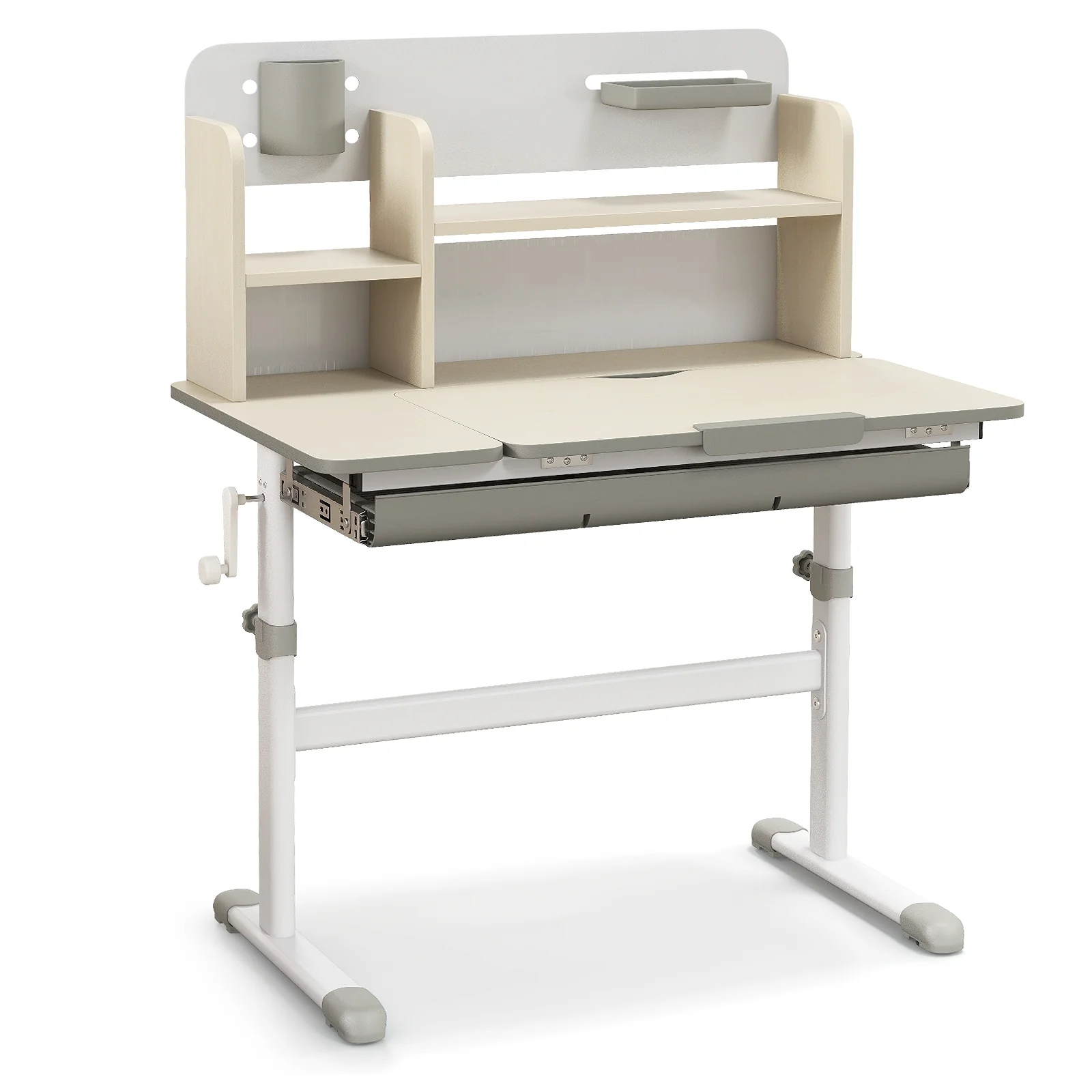 Height Adjustable Kids Study Desk, Tilt Desktop, 3-12 Years, Gray - Image 4
