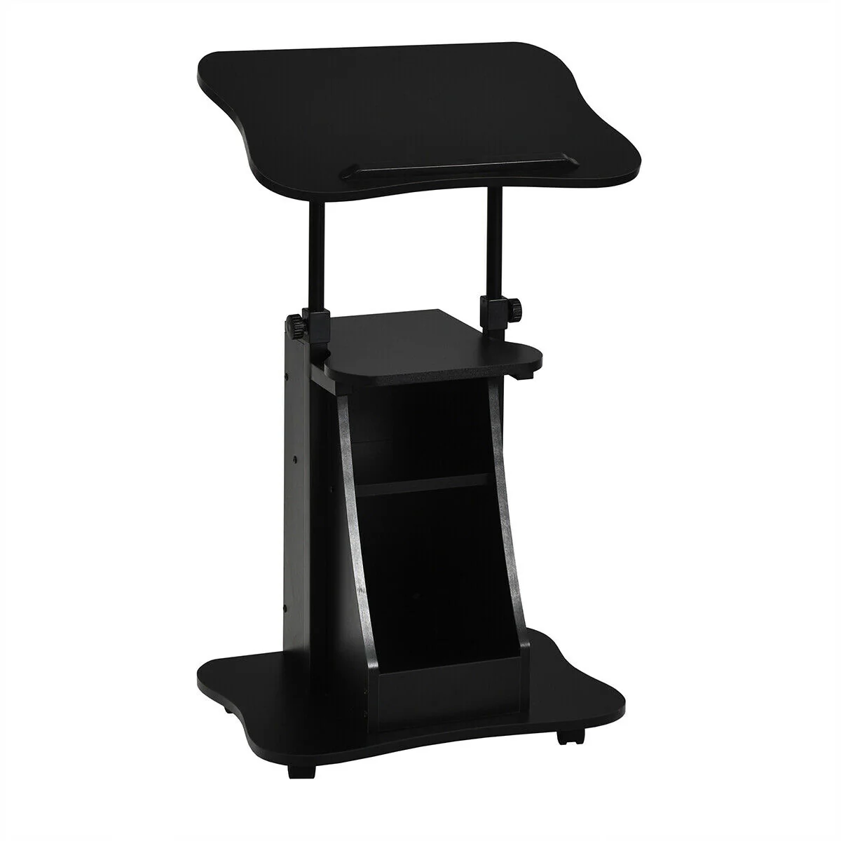 Height Adjustable Sit To Stand Laptop Desk Cart, Black