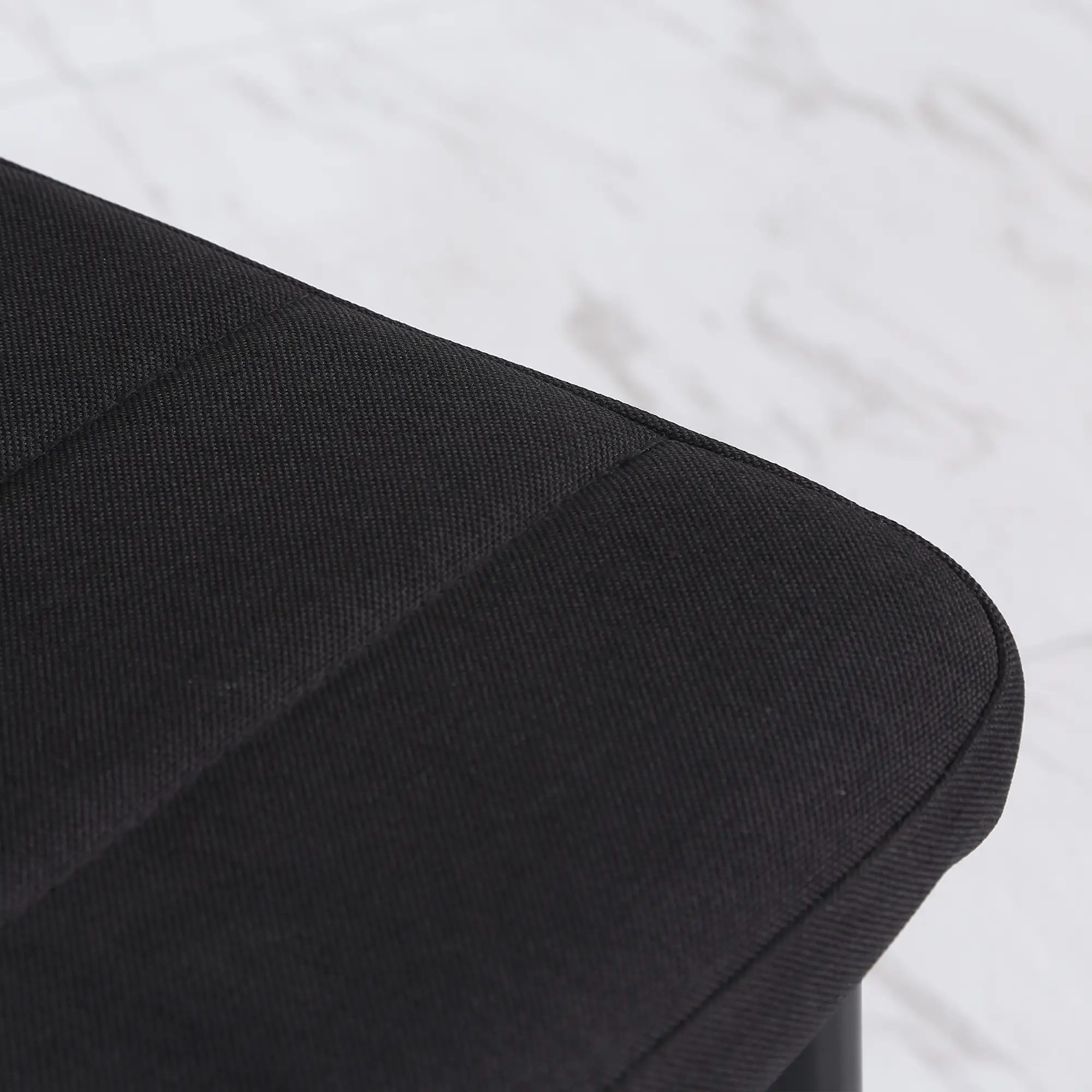 High Back Dining Chairs, Upholstered Linen Fabric, Metal Legs, Set of 4, Black - Image 10