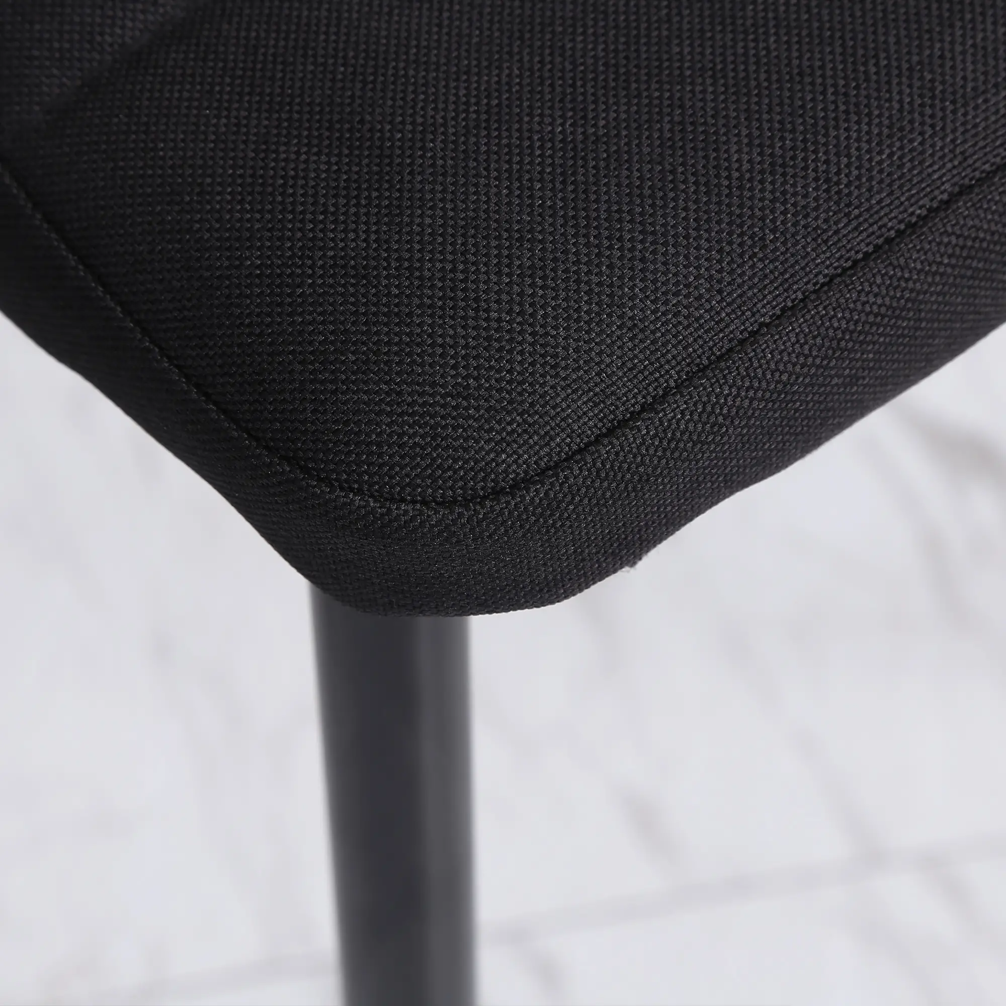 High Back Dining Chairs, Upholstered Linen Fabric, Metal Legs, Set of 4, Black - Image 9