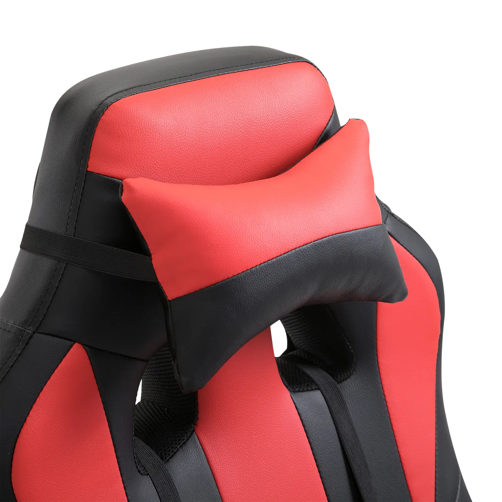 High Back Racing Style Gaming Chair, Adjustable PU Leather, Lumbar Support, Red - Image 10