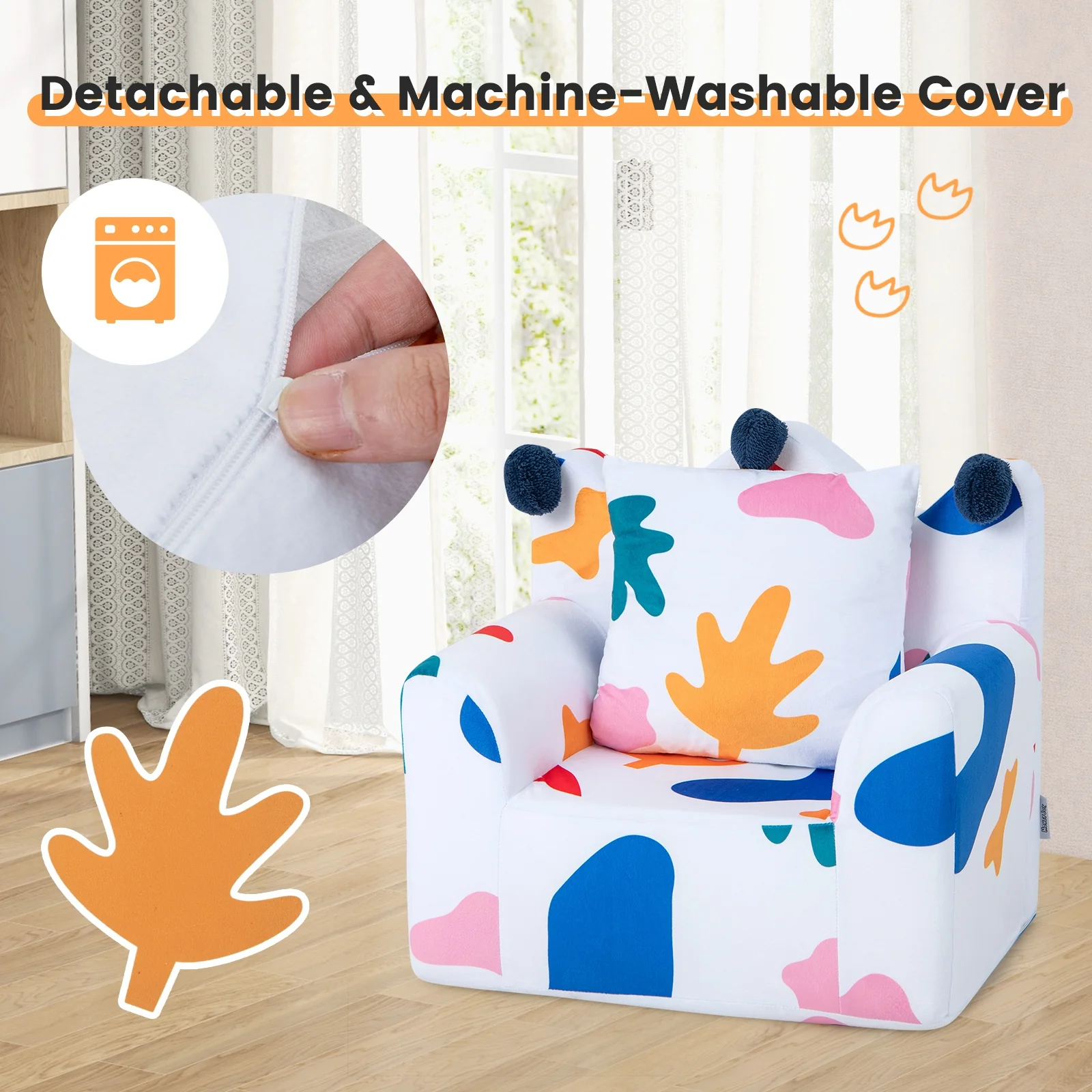 High-Density Padding Kids Sofa, Multicolor - Image 10