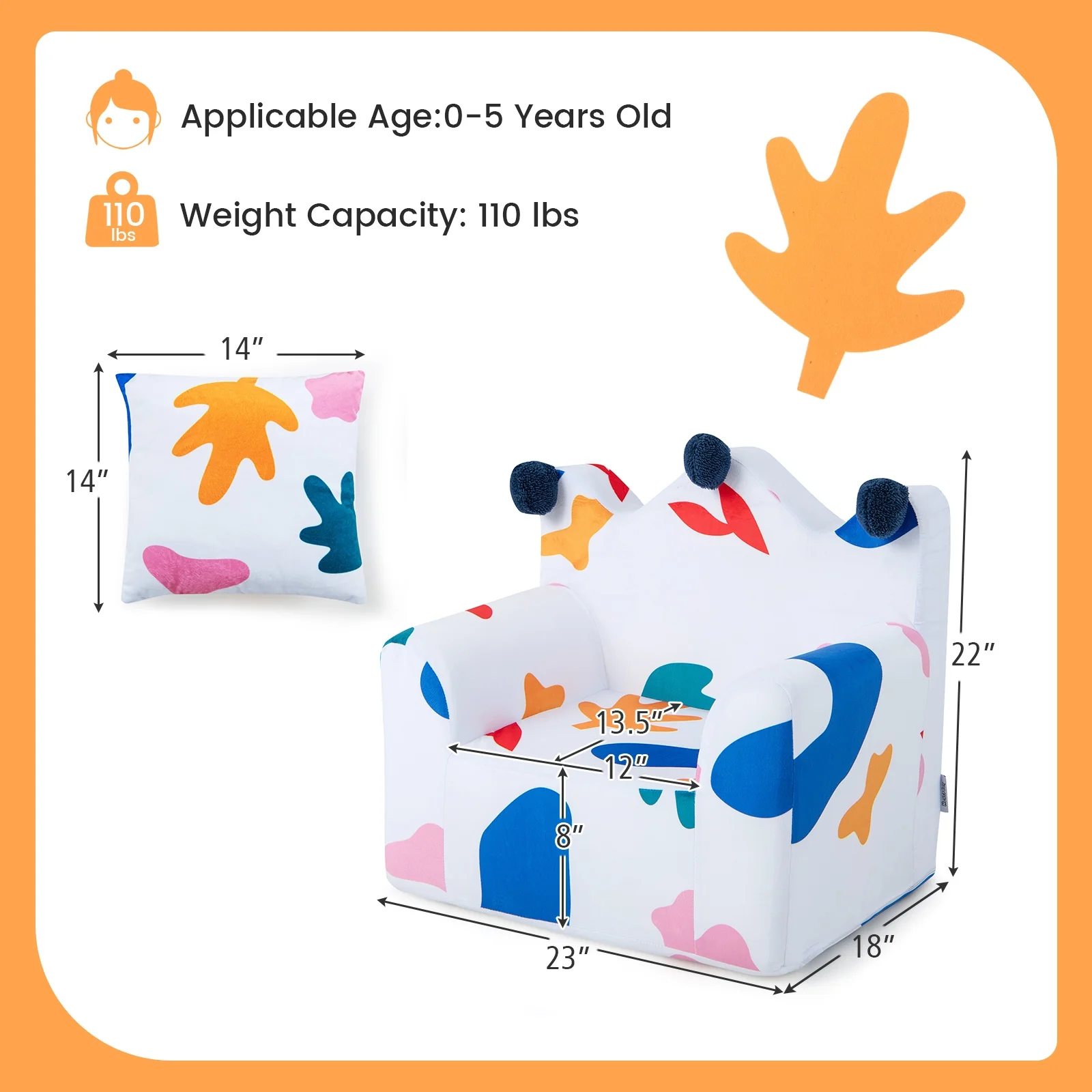High-Density Padding Kids Sofa, Multicolor - Image 6