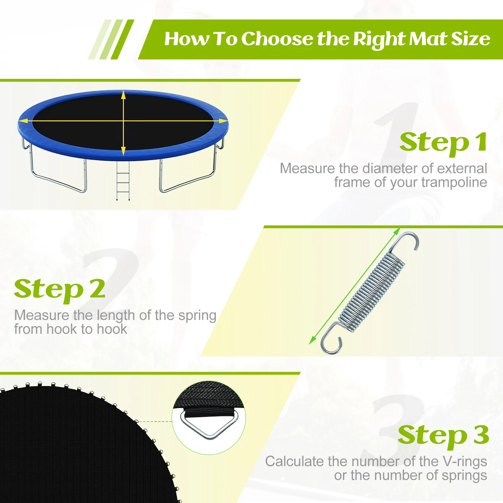 High-Elastic PP Replacement Jumping Mat, 12 ft, Black - Image 10
