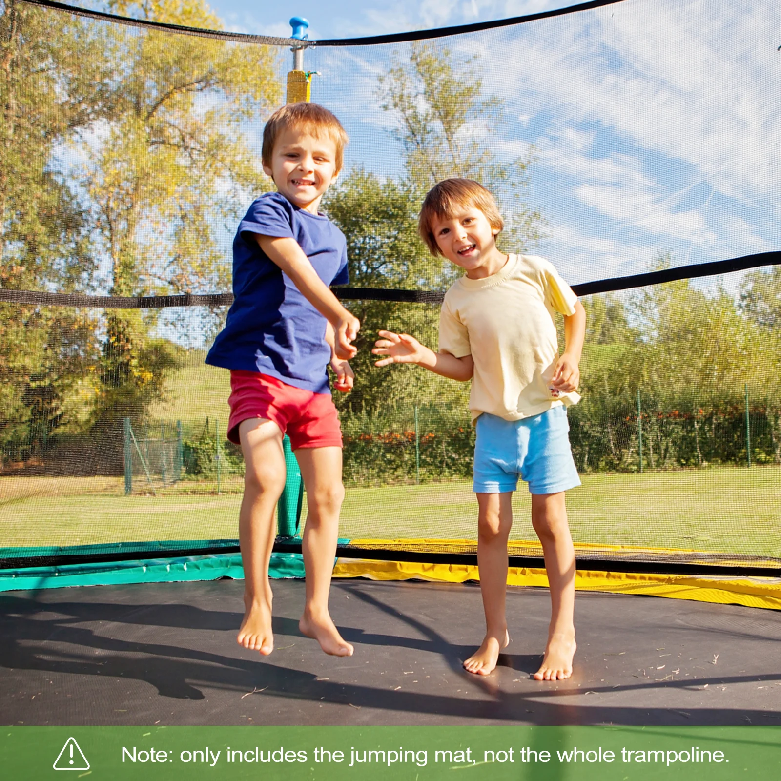 High-Elastic PP Replacement Jumping Mat, 12 ft, Black - Image 2
