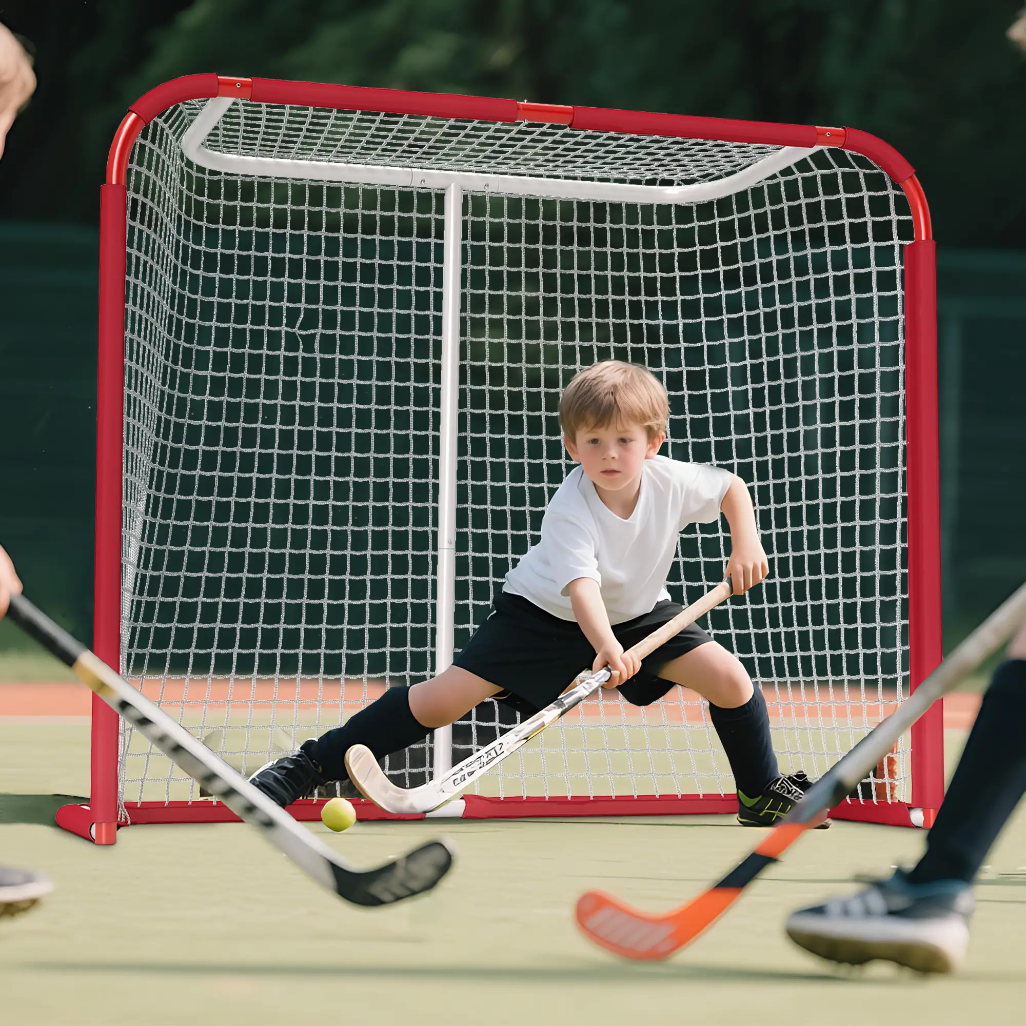 Hockey Net, Steel Frame, PE Mesh, Outdoor Training Equipment - Image 2