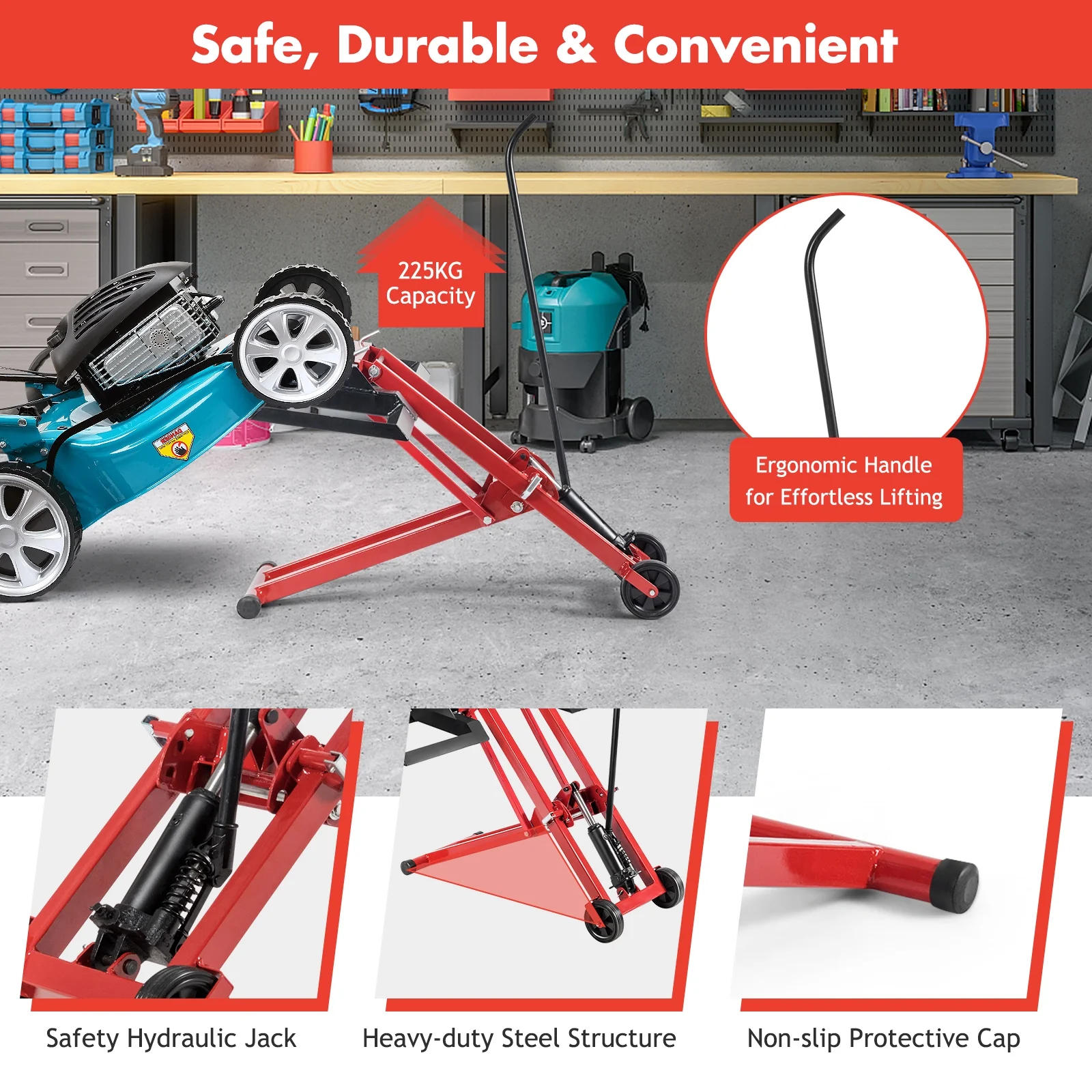 Hydraulic Lawnmower Lift Jack For Tractors, Zero Turn Mowers - Image 10