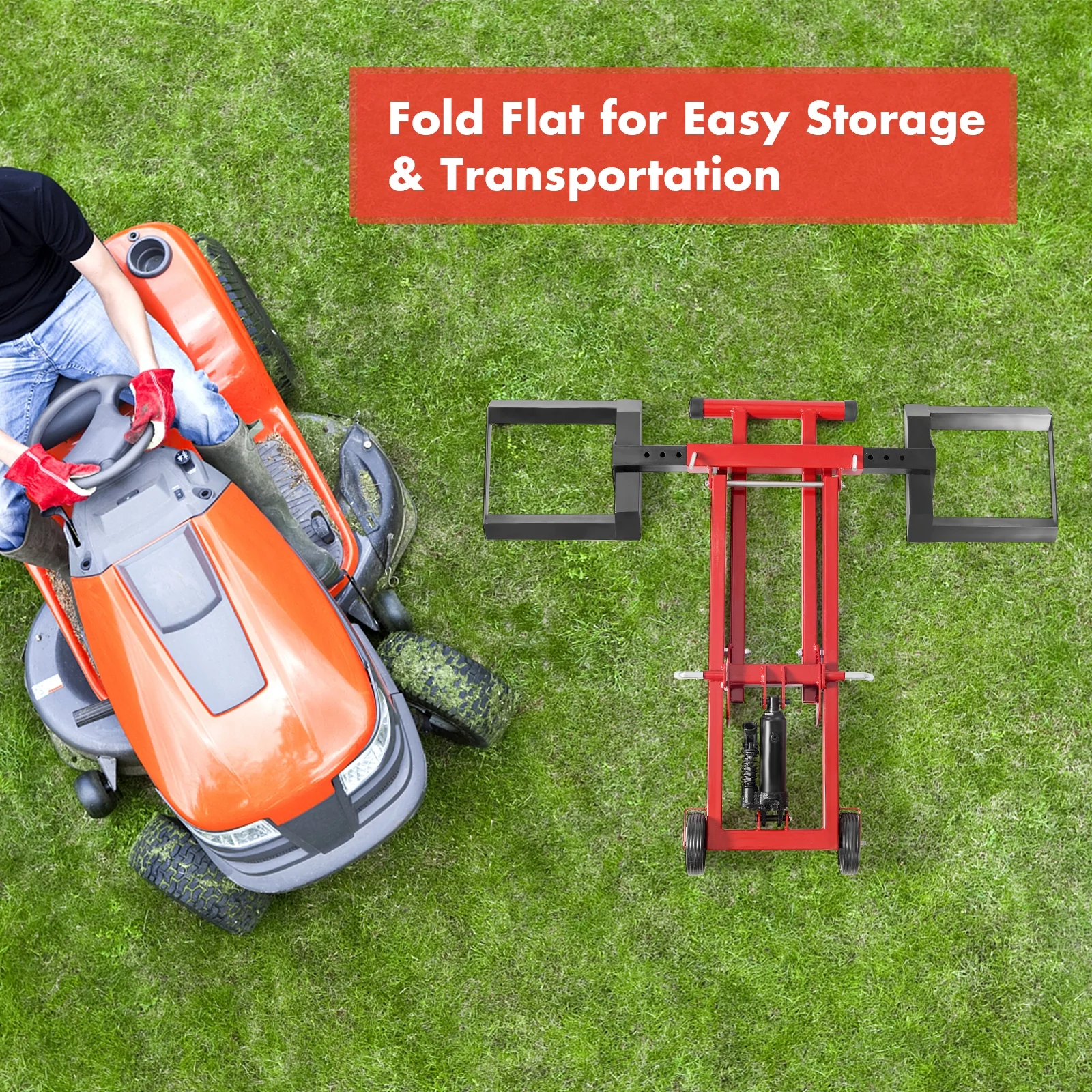 Hydraulic Lawnmower Lift Jack For Tractors, Zero Turn Mowers - Image 3