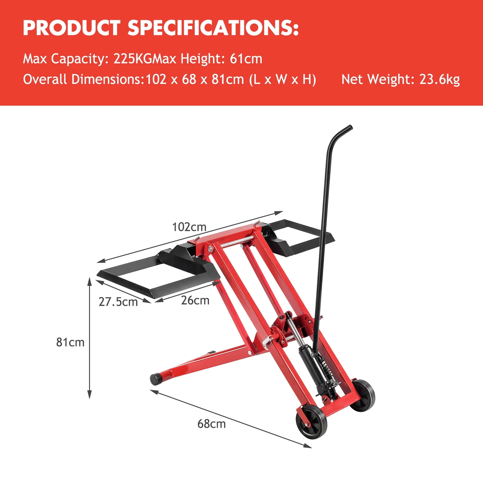 Hydraulic Lawnmower Lift Jack For Tractors, Zero Turn Mowers - Image 6