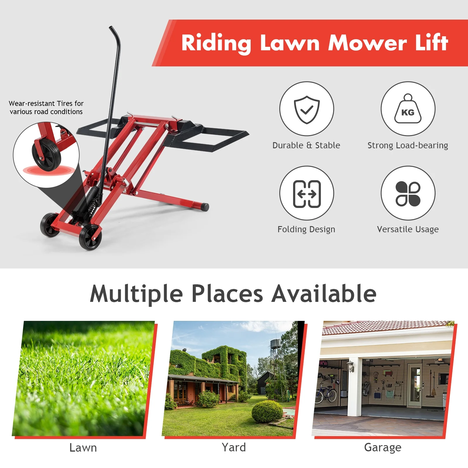 Hydraulic Lawnmower Lift Jack For Tractors, Zero Turn Mowers - Image 7