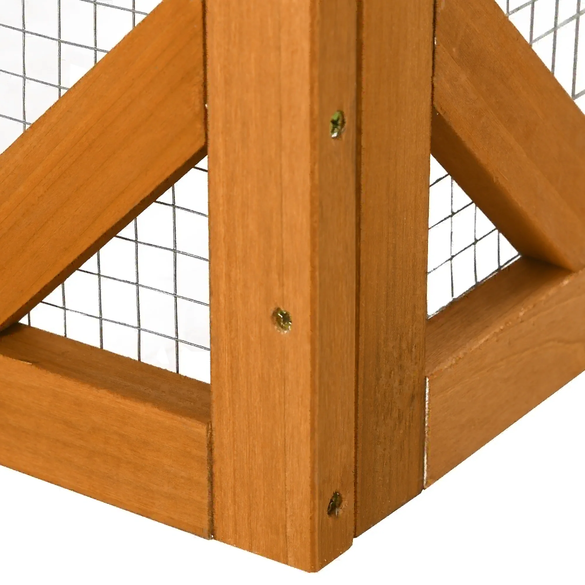 Indoor Outdoor Cat Cage, Pet House for Rabbit Kitten, Small Animal Hutch with Waterproof Roof, Multi-Level Platforms, Lock, Orange - Image 9