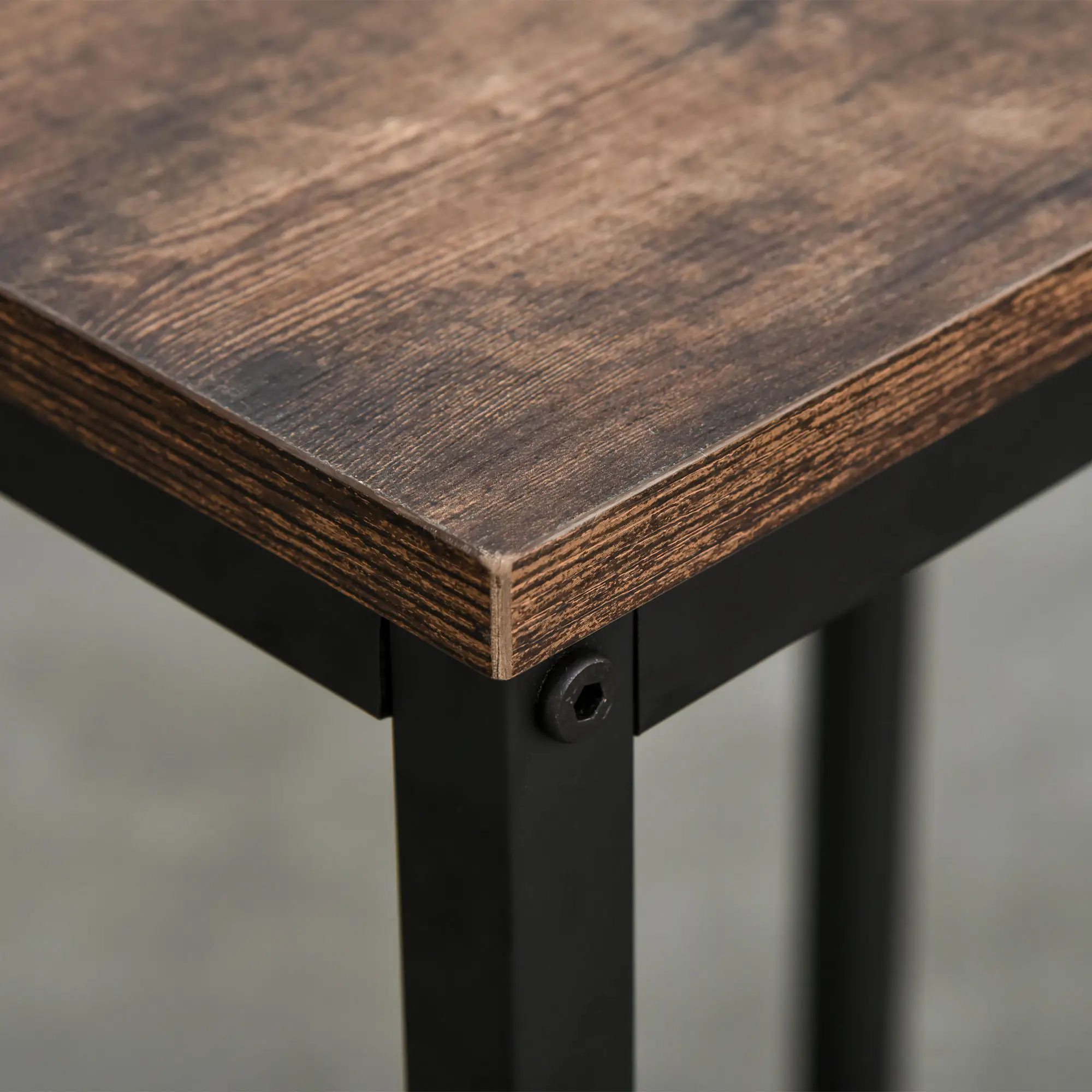 Industrial Dining Table Set for 2, Counter Height, Rustic Brown, Brown - Image 10