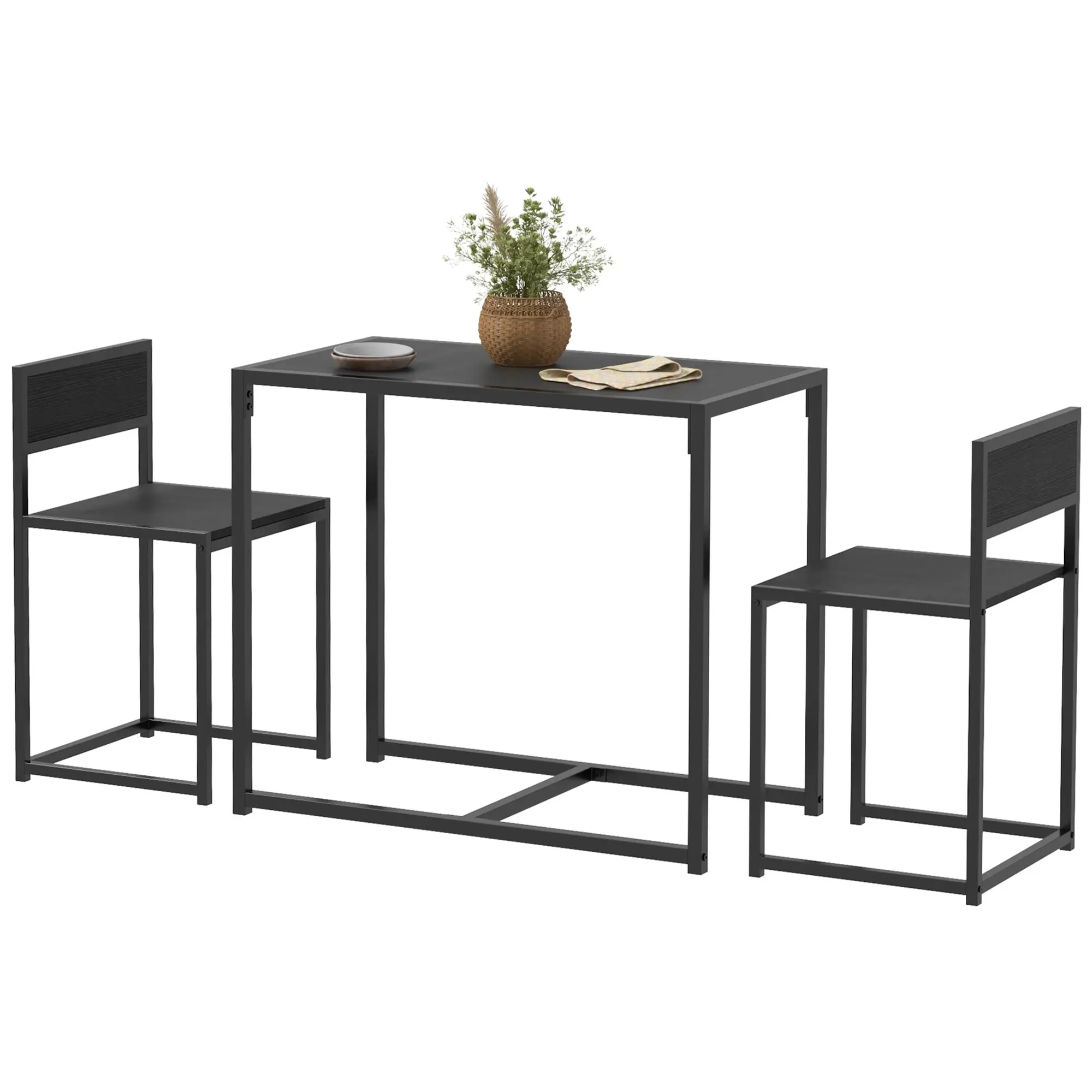 Industrial Dining Table Set for 2, Kitchen Table and Chairs, Small Space - Image 11