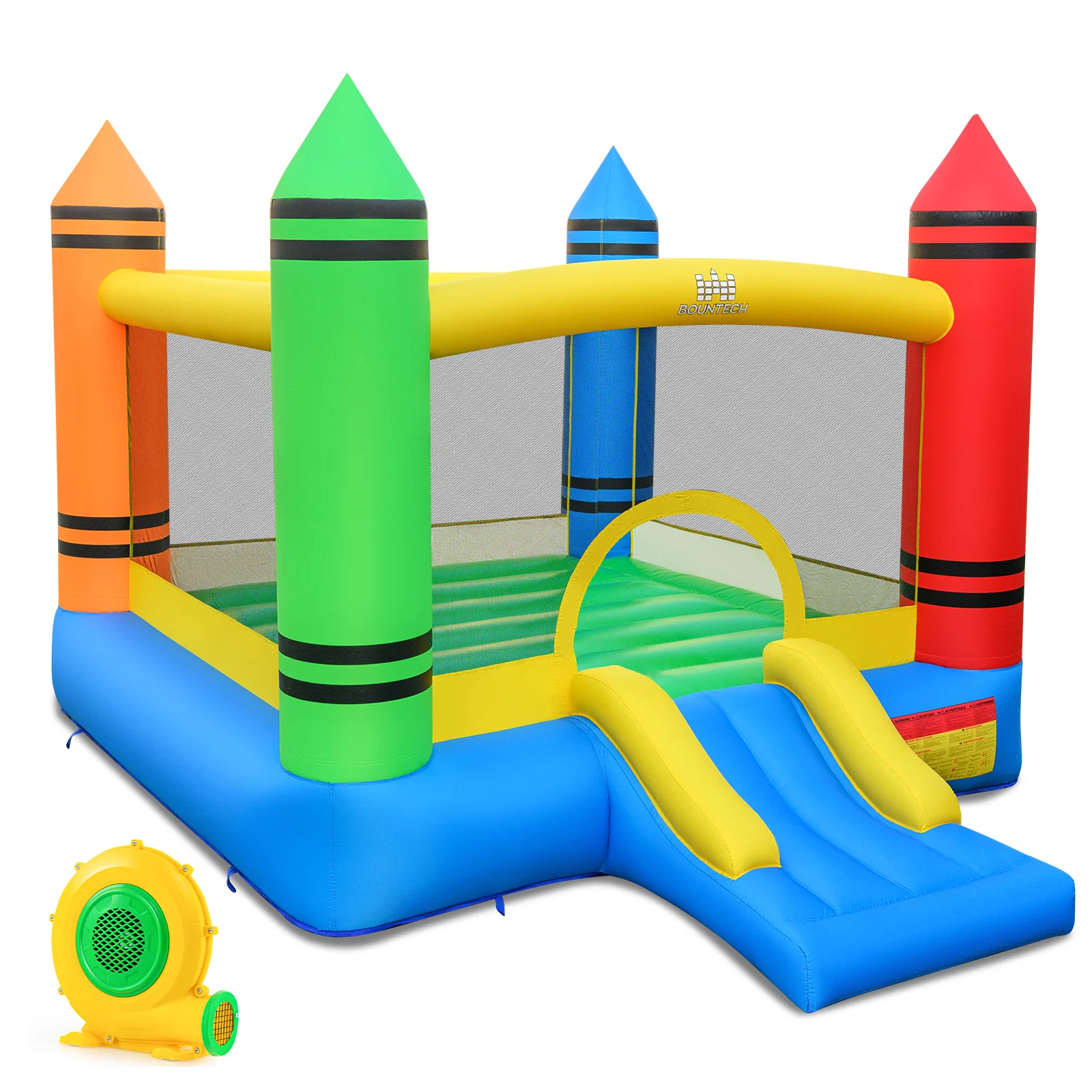 Inflatable Bounce House, 2-in-1 Kids Bouncer, 550W Blower
