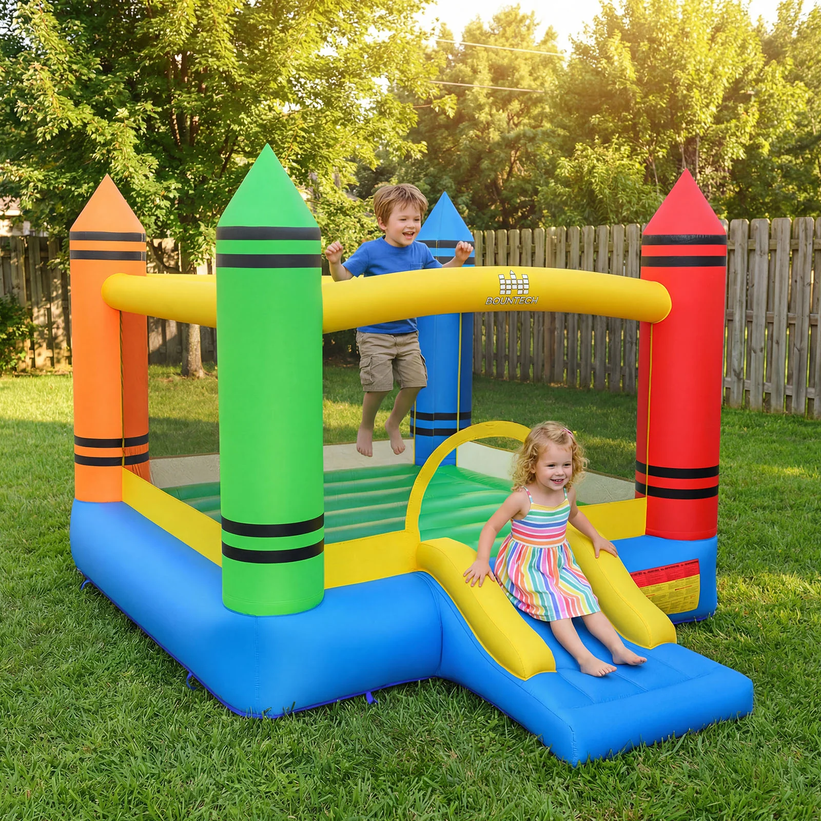 Inflatable Bounce House, 2-in-1 Kids Bouncer, 550W Blower - Image 2