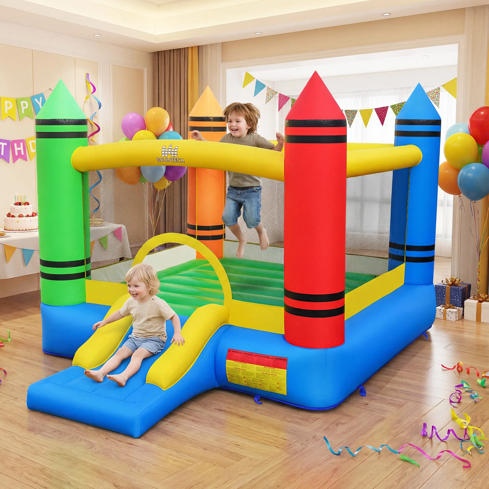 Inflatable Bounce House, 2-in-1 Kids Bouncer, 550W Blower - Image 3