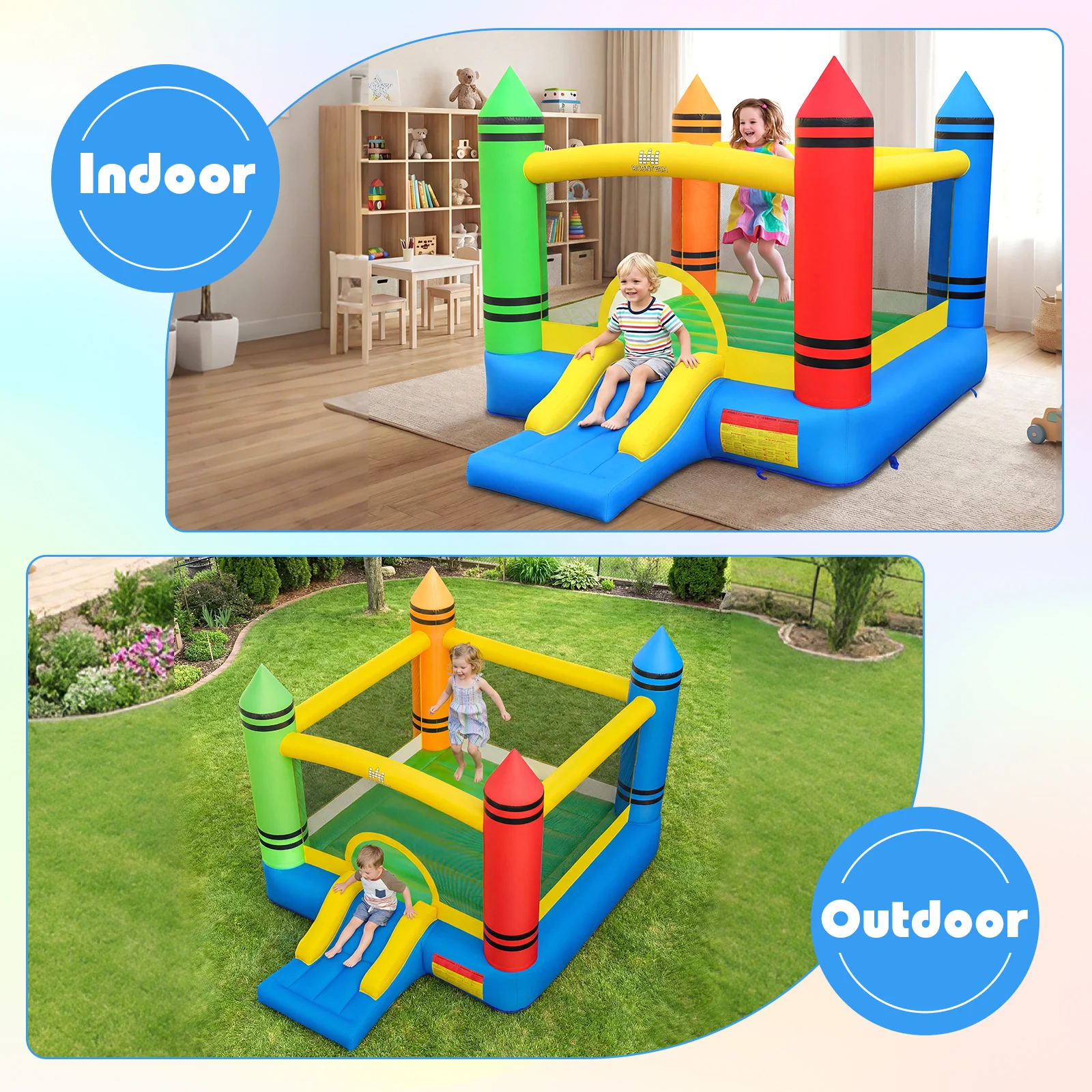 Inflatable Bounce House, 2-in-1 Kids Bouncer, 550W Blower - Image 6