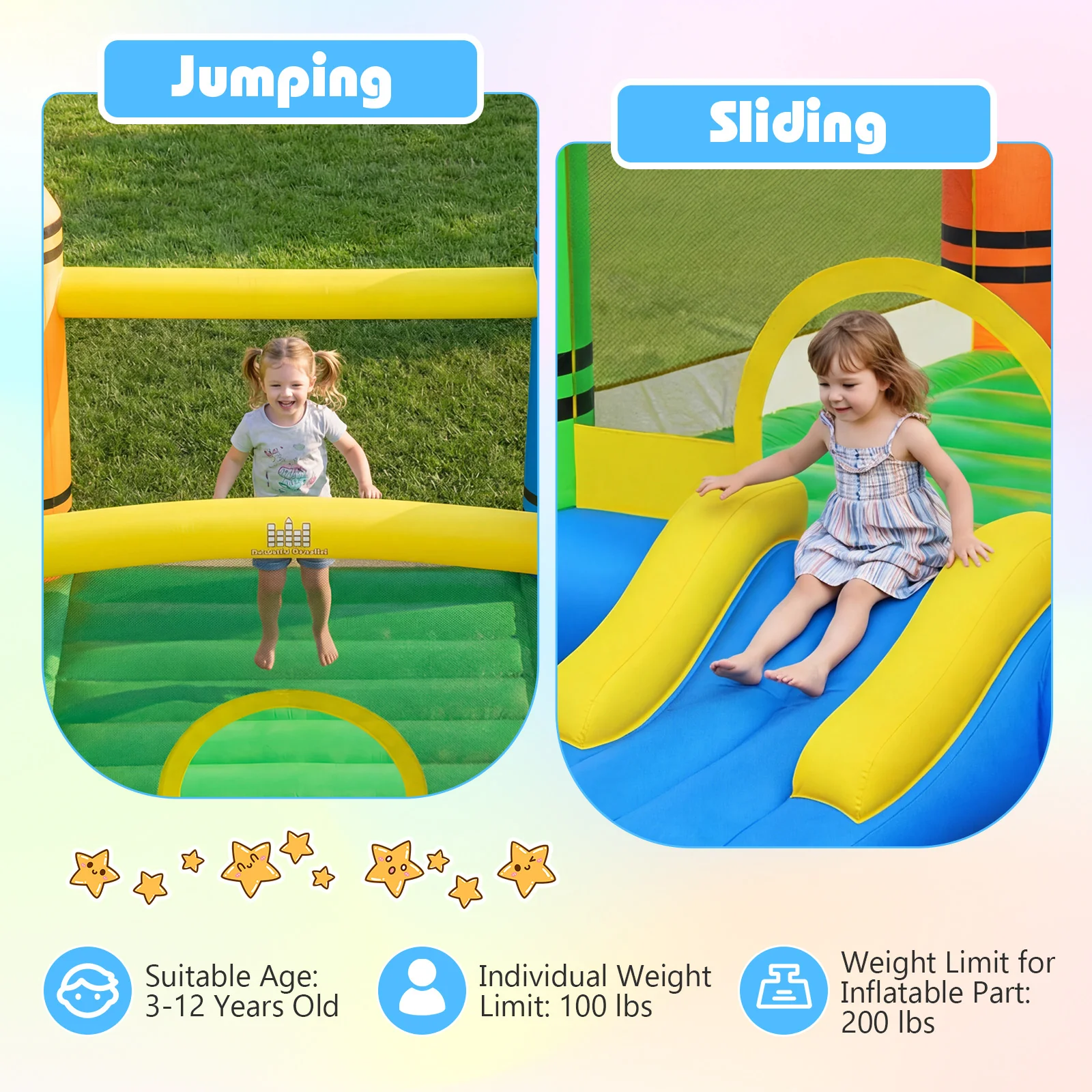 Inflatable Bounce House, 2-in-1 Kids Bouncer, 550W Blower - Image 8