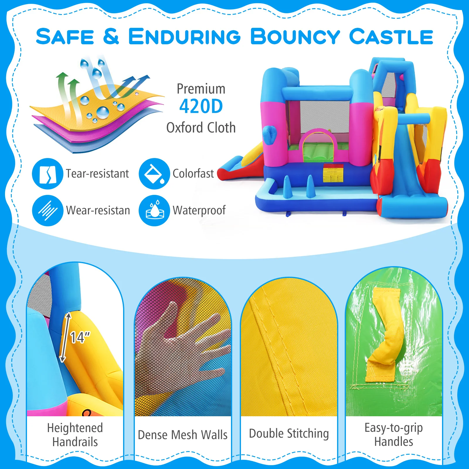 Inflatable Bounce House, 8-in-1 Excavator Kids Bouncer - Image 6