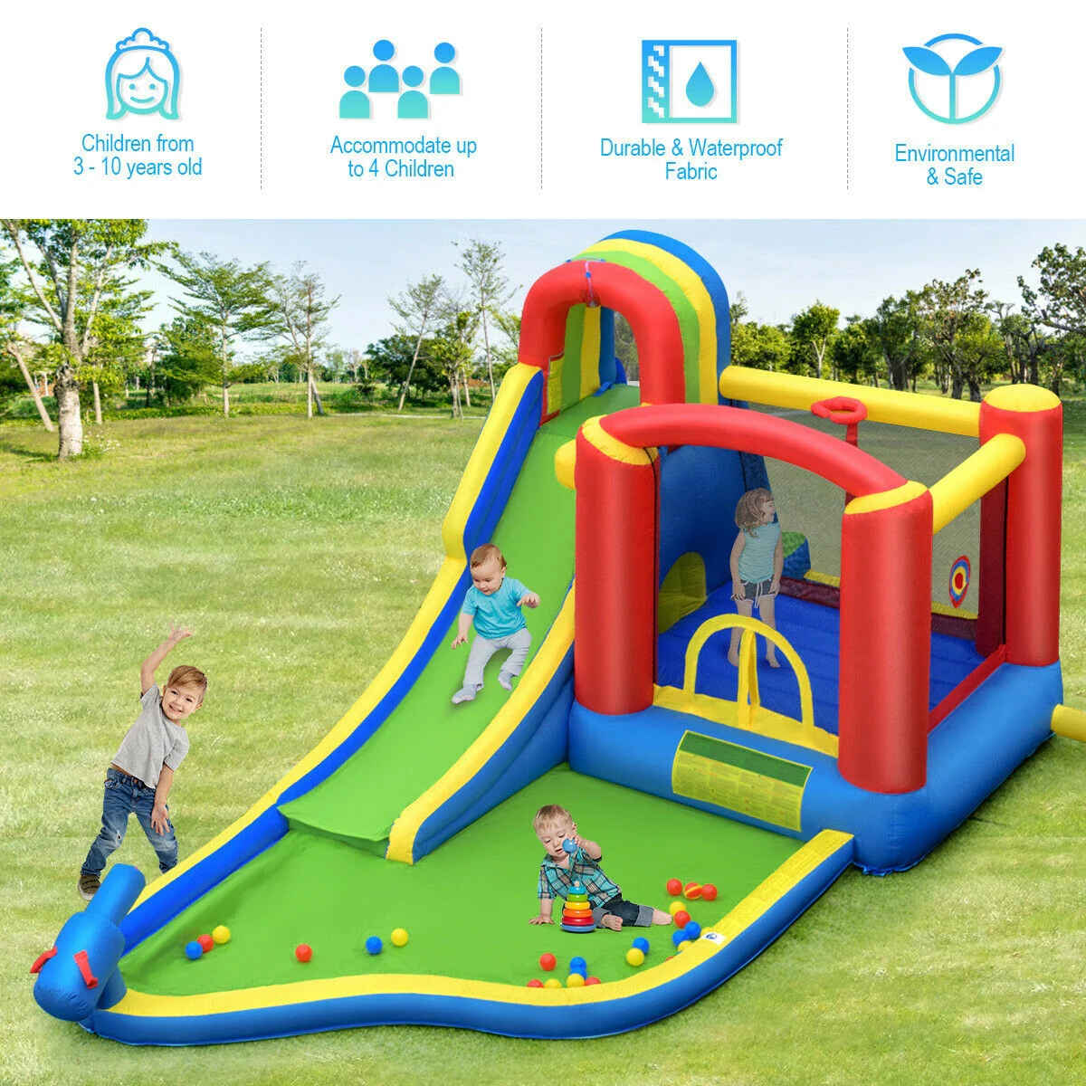 Inflatable Bounce House Castle With Blower - Image 3