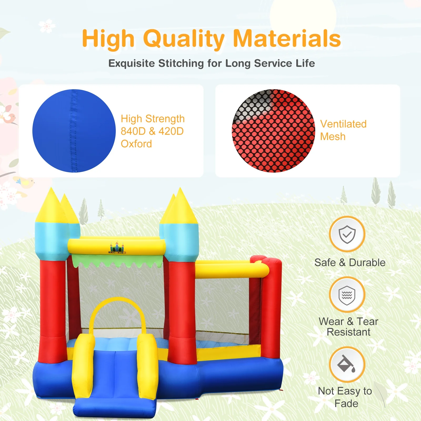 Inflatable Bounce Slide Jumping Castle Without Blower - Image 8