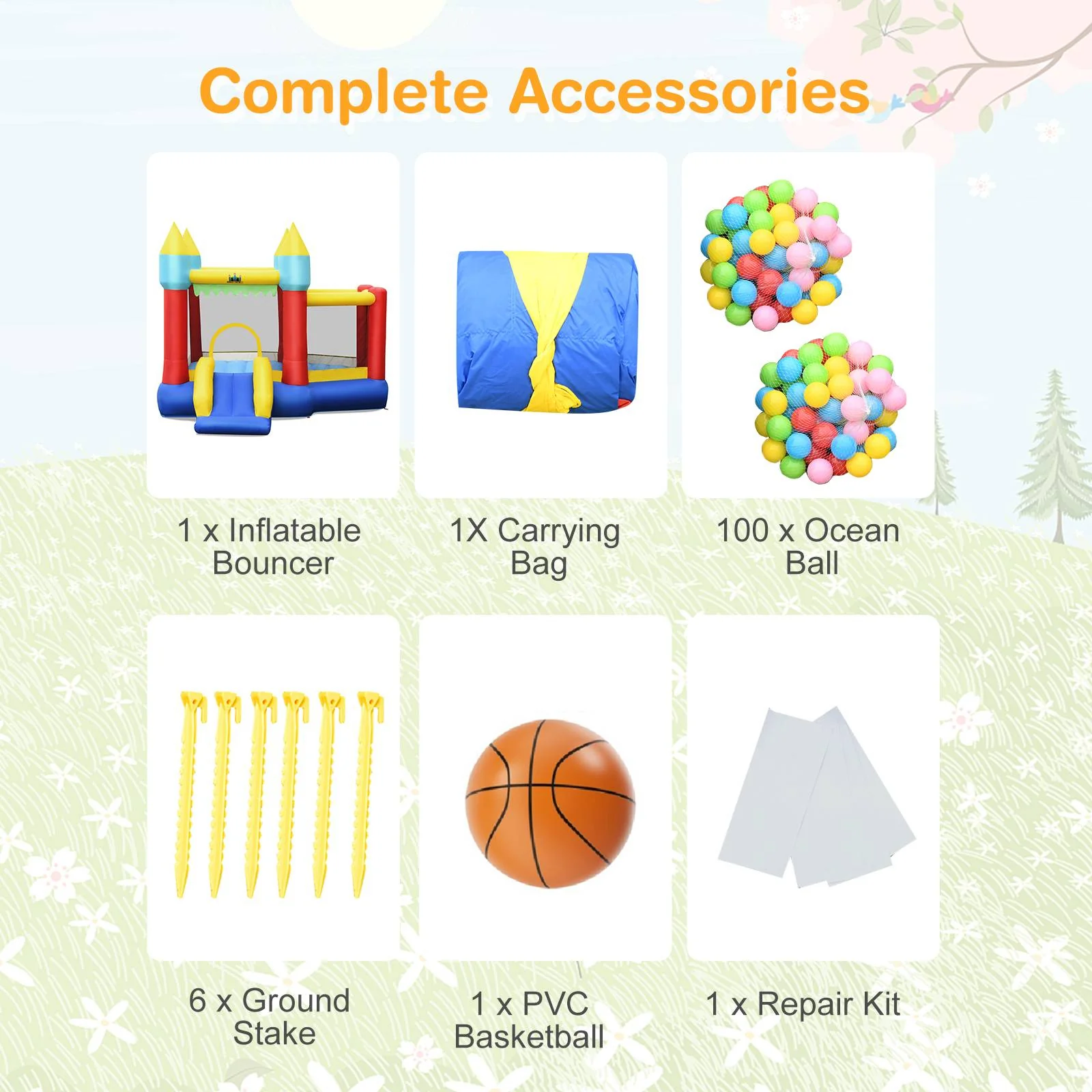 Inflatable Bounce Slide Jumping Castle Without Blower - Image 9