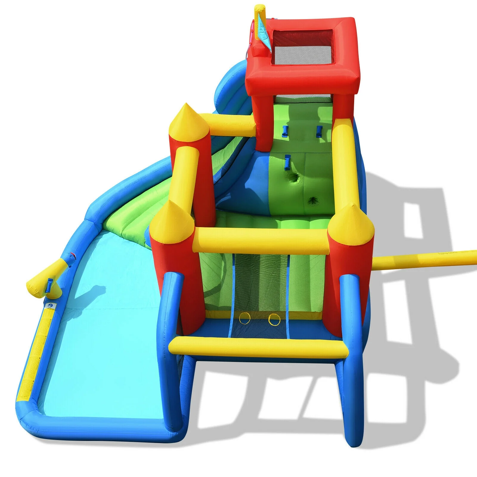 Inflatable Bouncer Bounce House with Water Slide Splash Pool without Blower - Image 9