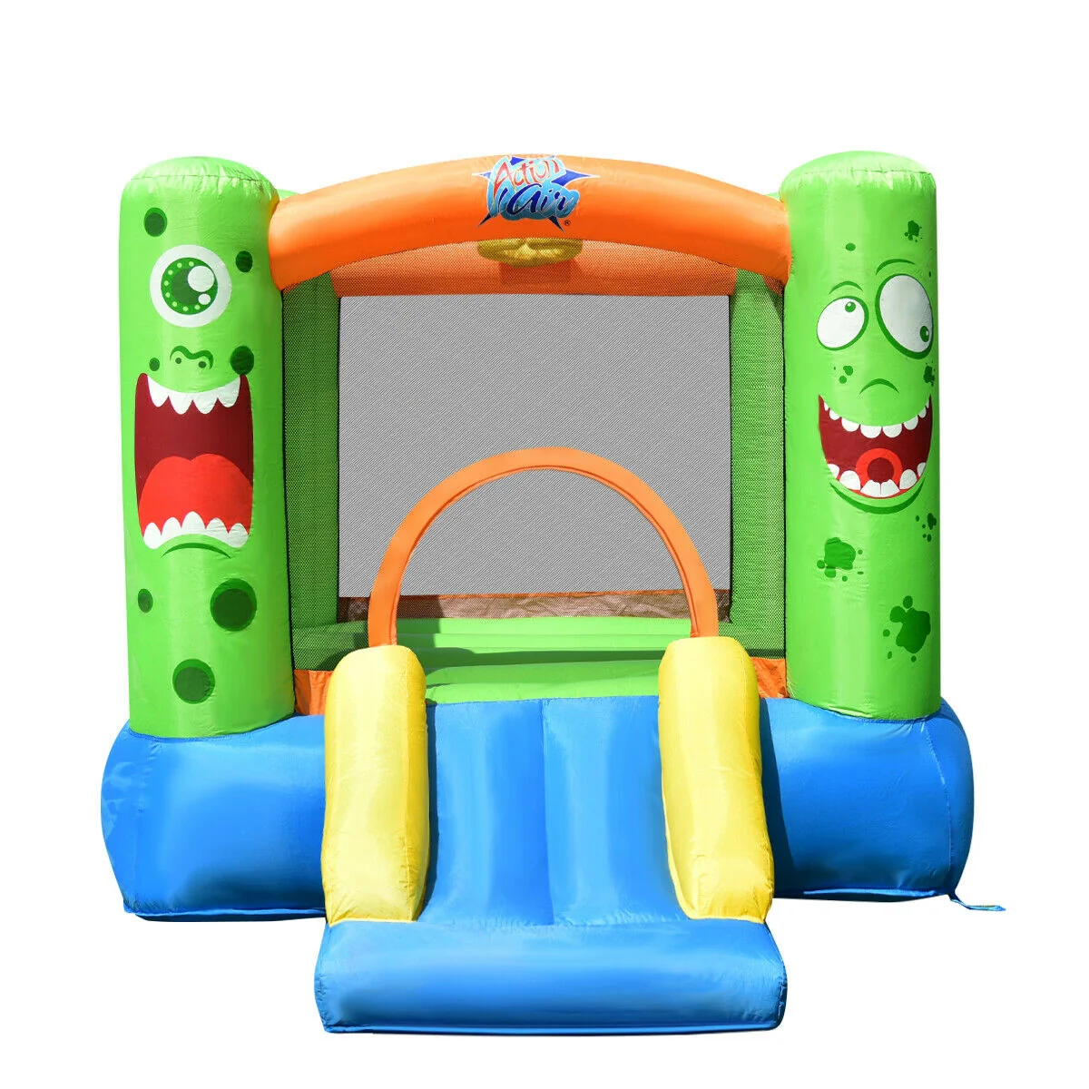 Inflatable Castle Bounce House, Kids Playhouse With Slider, Multicolor - Image 9