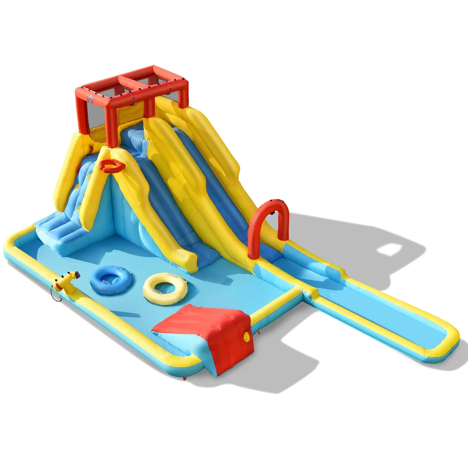 Inflatable Dual Slide Water Park, Climbing Bouncer With 735W Air Blower - Image 5