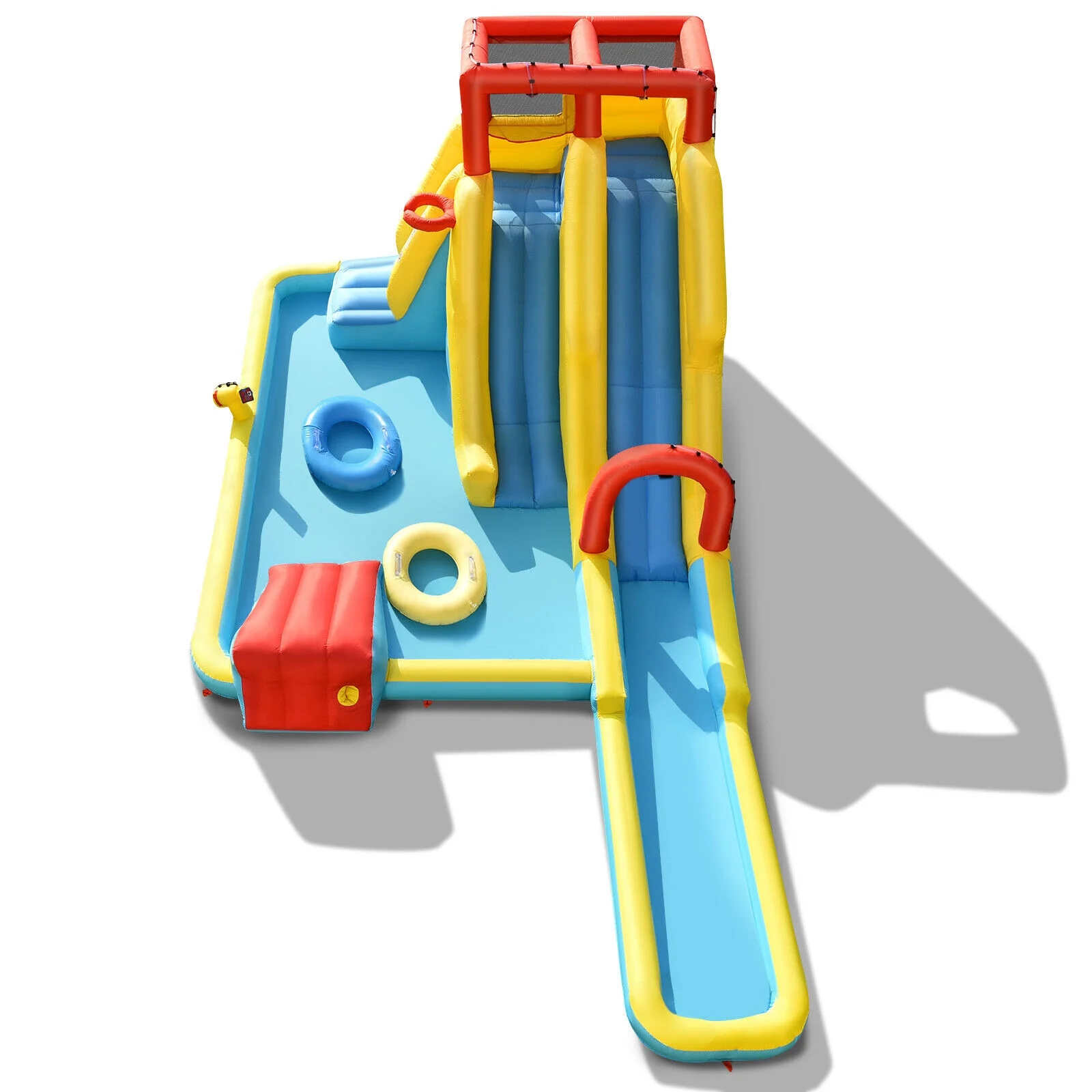Inflatable Dual Slide Water Park, Climbing Bouncer With 735W Air Blower - Image 8