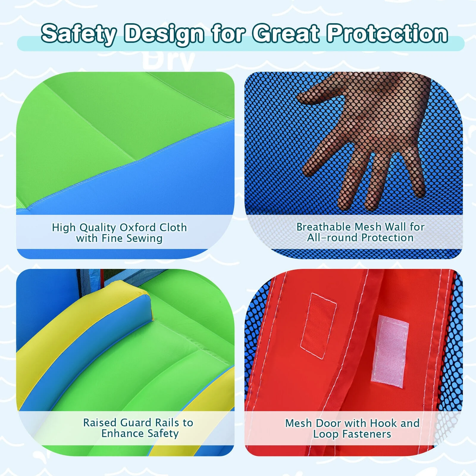 Inflatable Kids Water Slide Bounce Castle, 480W Blower - Image 10