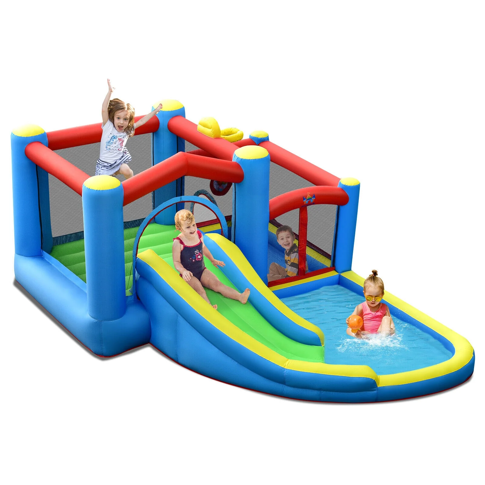 Inflatable Kids Water Slide Bounce Castle, 480W Blower - Image 5