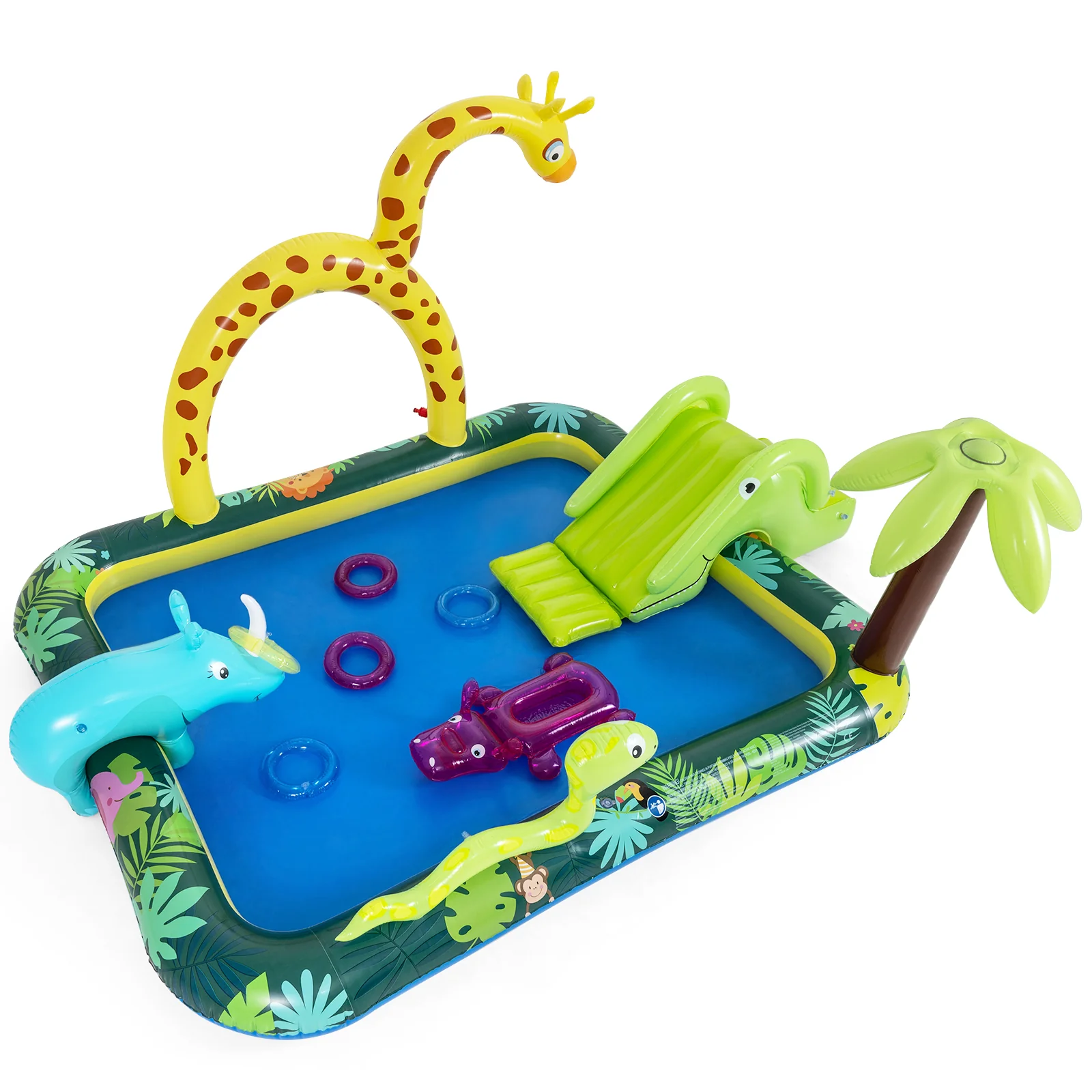 Inflatable Play Center With Slide, Giraffe, Sprinkle