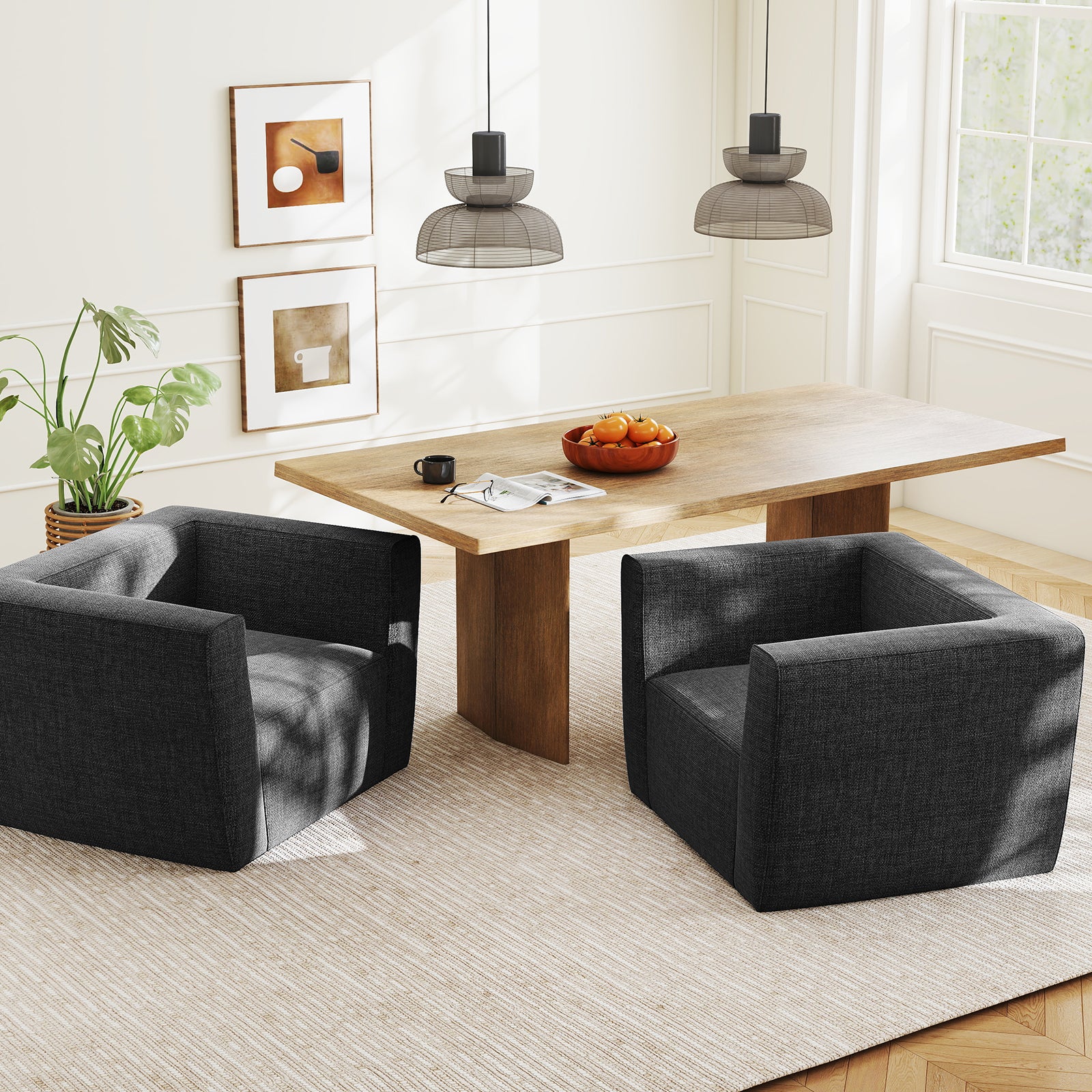 Inflatable Sofa with Detachable Cover and Wide Armrests, Gray - Image 6