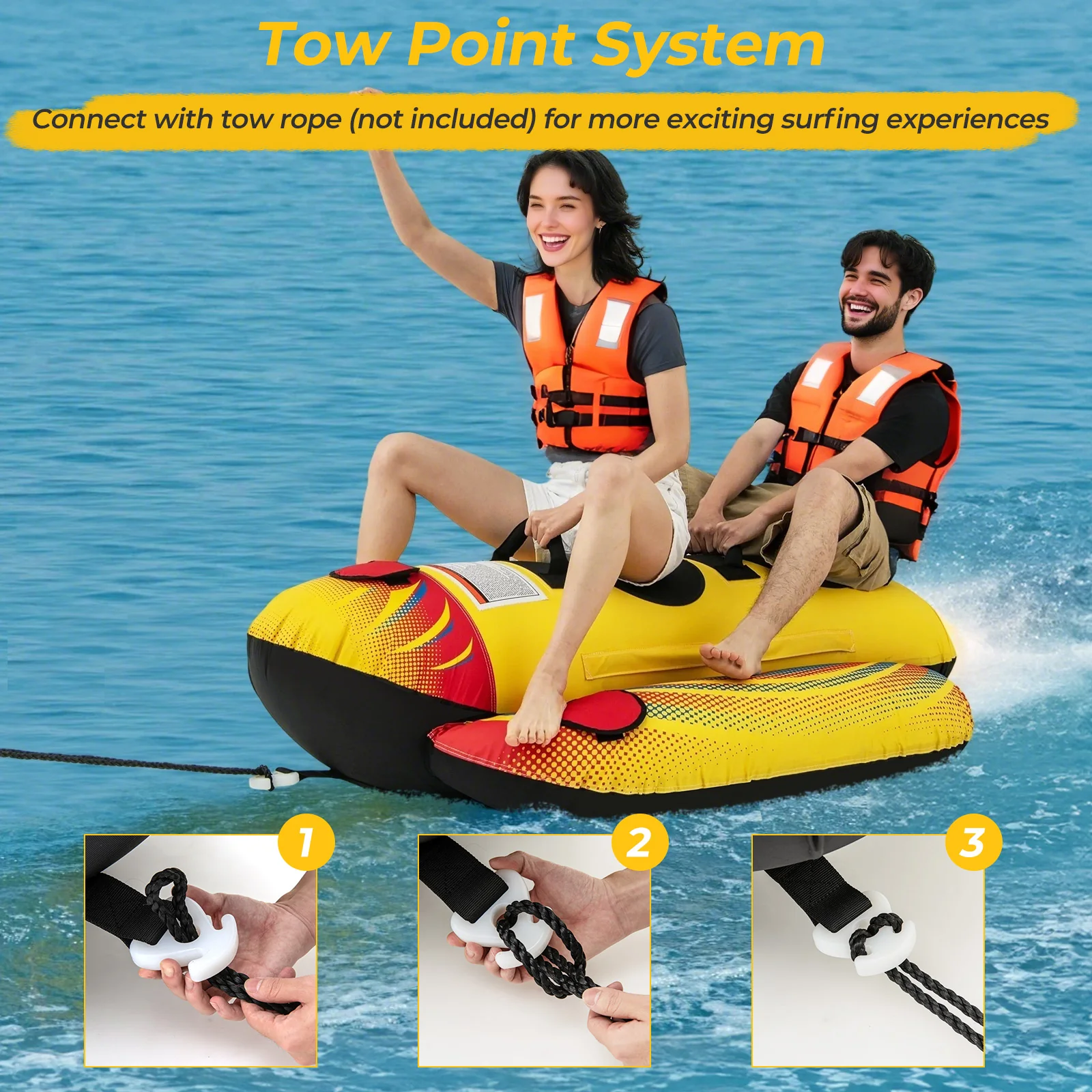 Inflatable Towable Tube Banana Boat, 1 or 2 Person - Image 10