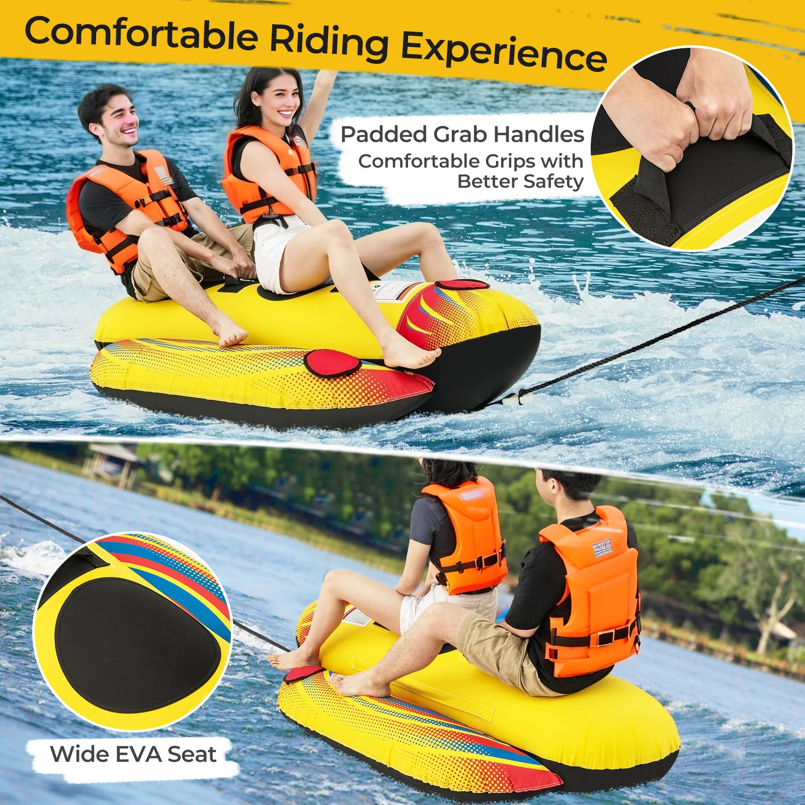 Inflatable Towable Tube Banana Boat, 1 or 2 Person - Image 9