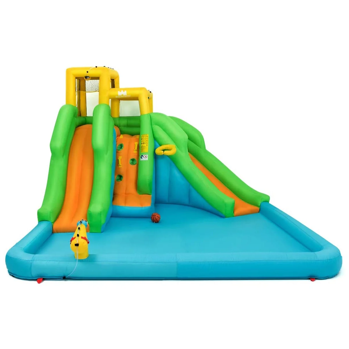 Inflatable Water Park Bounce House with Climbing Wall - Image 5
